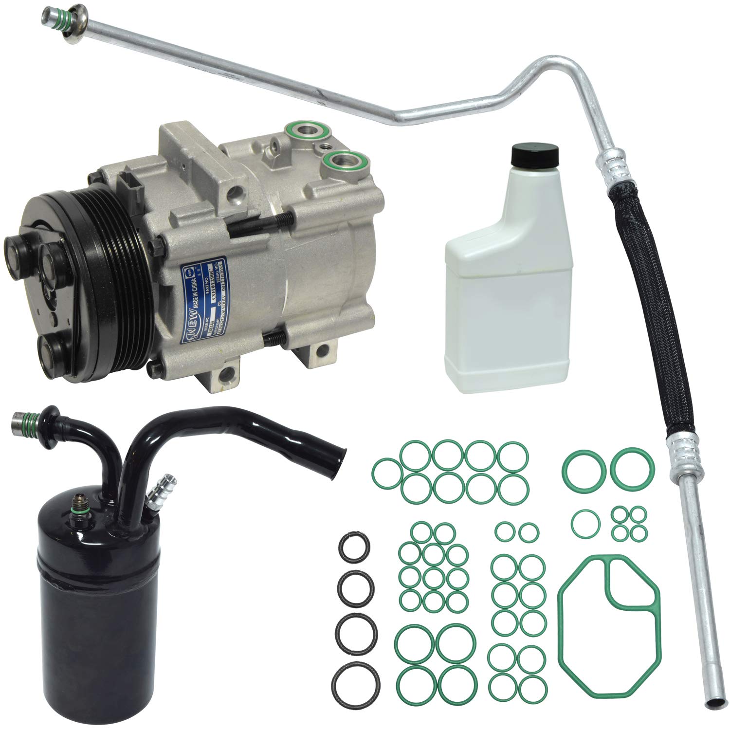 UAC KT 1407 A/C Compressor and Component Kit - 1 Pack | Replacement for Car Air Conditioning System | Perfect for DIY Auto Repair & AC Maintenance