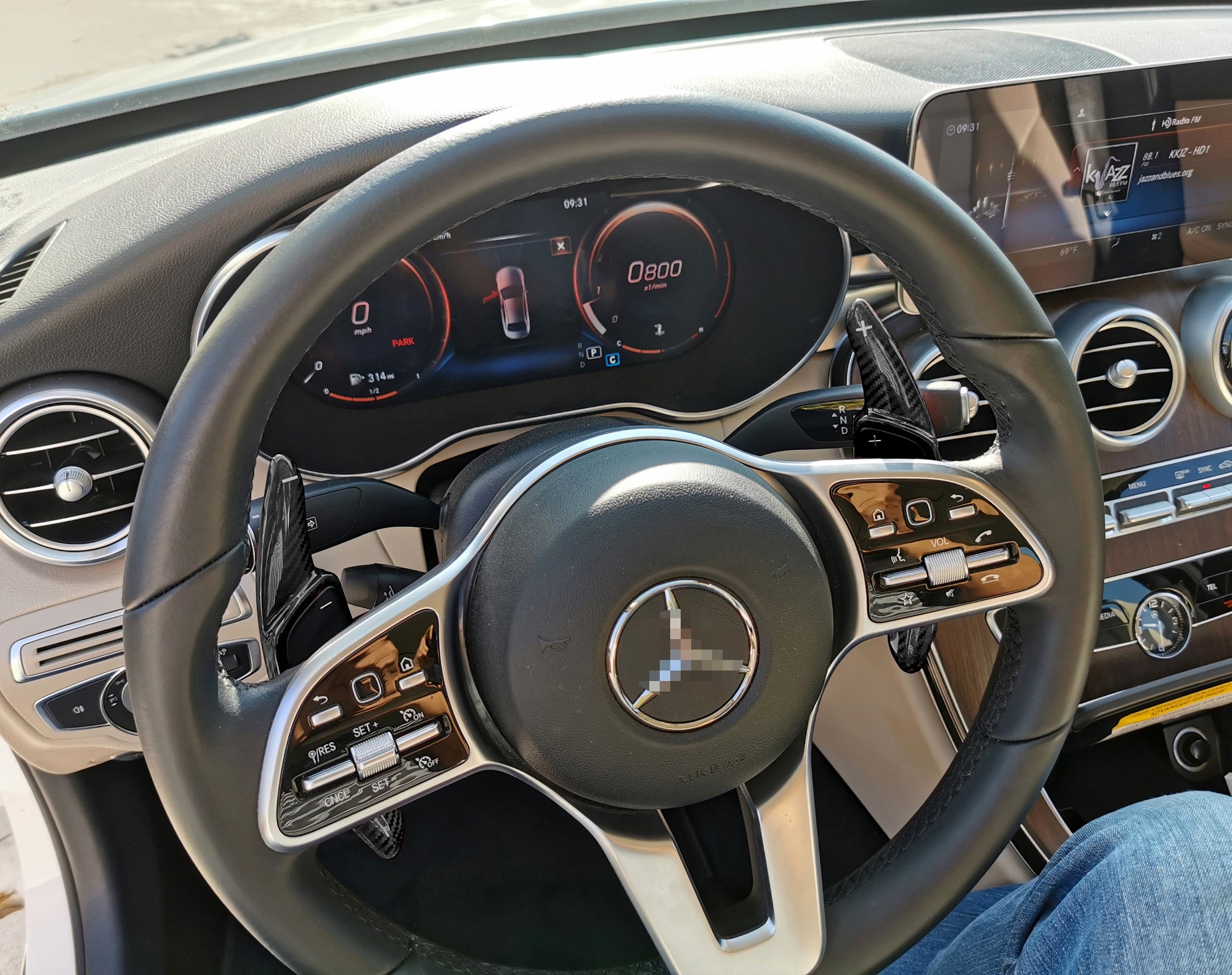 Premium Real Carbon Fiber Steering Wheel Paddle Shifter Extensions for Mercedes C/CLA/E/GLC - Enhance Driving Performance & Style (Racing, Track, Daily Commute)