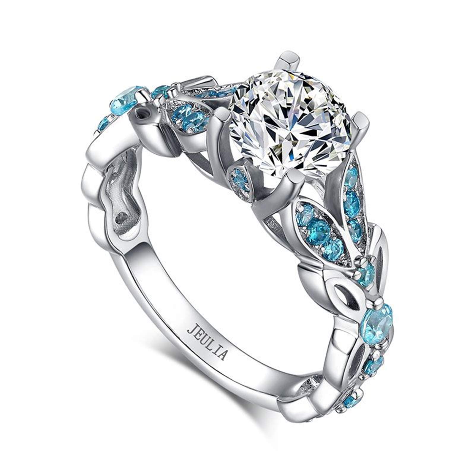 Jeulia 4.3 Carat Purple Amethyst Sterling Silver Butterfly Ring Set for Women - Personalized Bridal Wedding Engagement Eternity Promise Rings - Perfect for Valentine's Day, Anniversary & Special Occasion Gifts