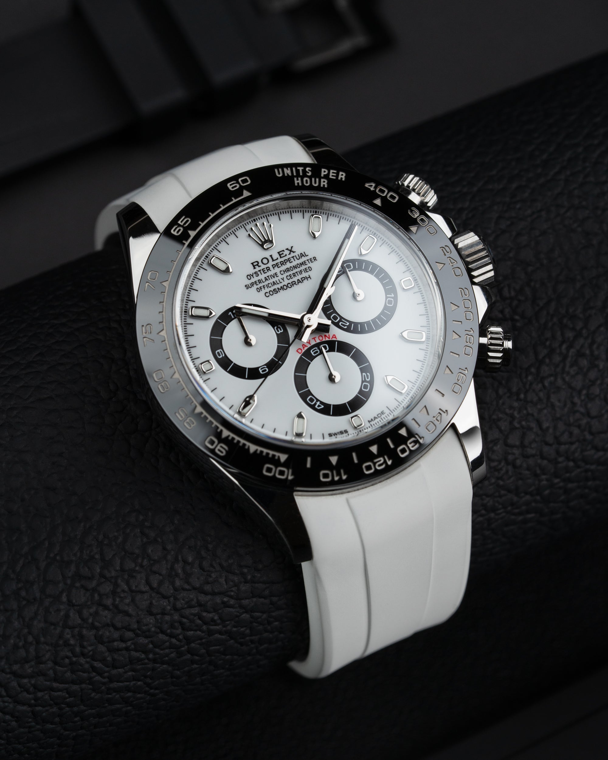 Original Rolex Daytona 116500LN Panda Rubber Watch Band - Durable Replacement Strap for Sports, Diving & Everyday Wear