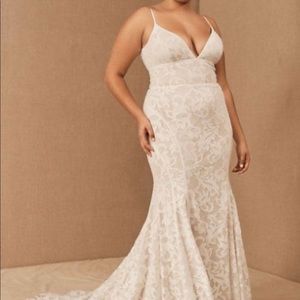 Hayley Paige Tyler Gown - Elegant Wedding Dress with Beaded Lace Appliques | Perfect for Bridal Ceremonies, Formal Events & Red Carpet Occasions