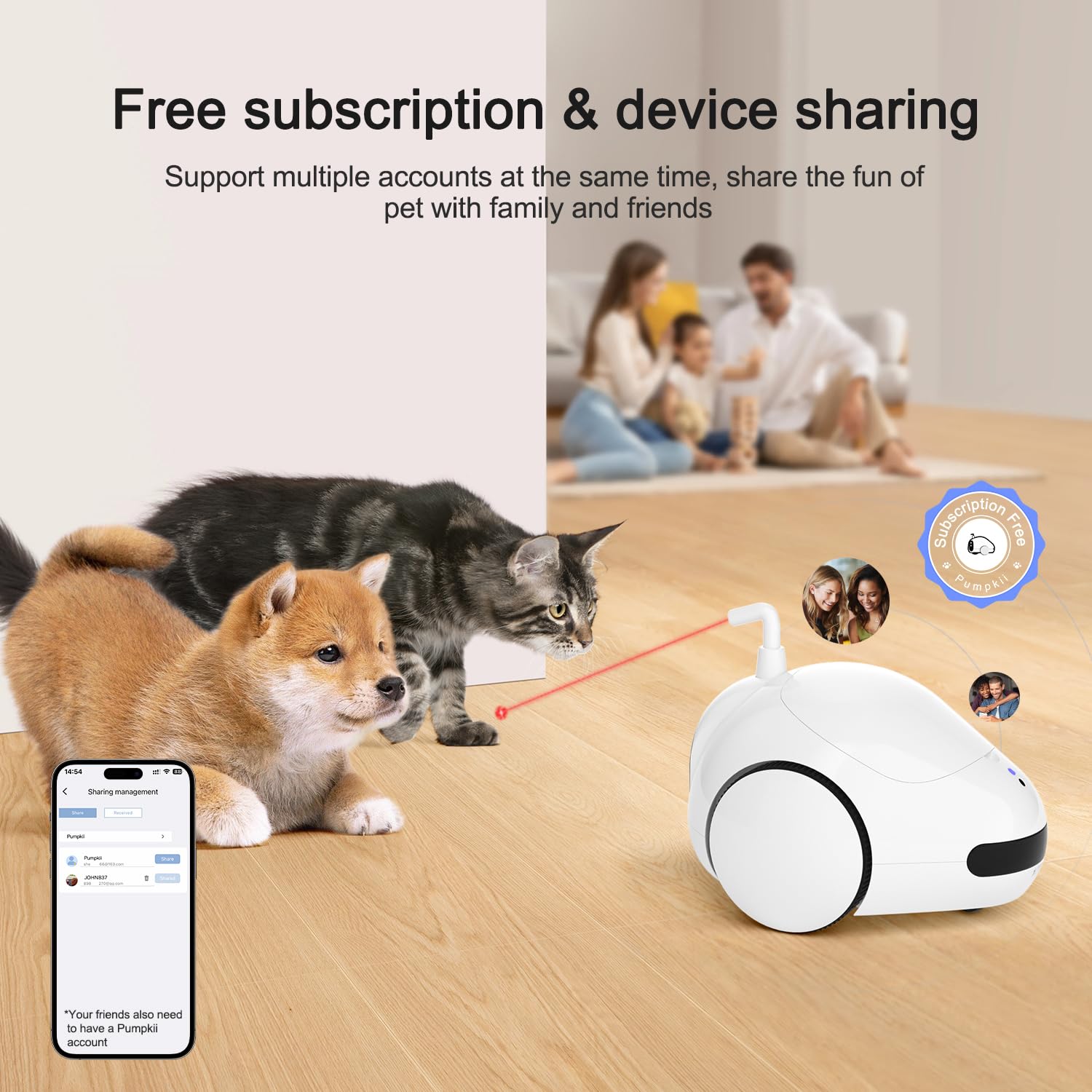 Smart Pet Camera with Treat Dispenser & Interactive Toy - 1080P HD, Night Vision, 2-Way Audio, App Control for Dogs & Cats - Perfect for Home Monitoring & Playtime (2.4G WiFi Only)