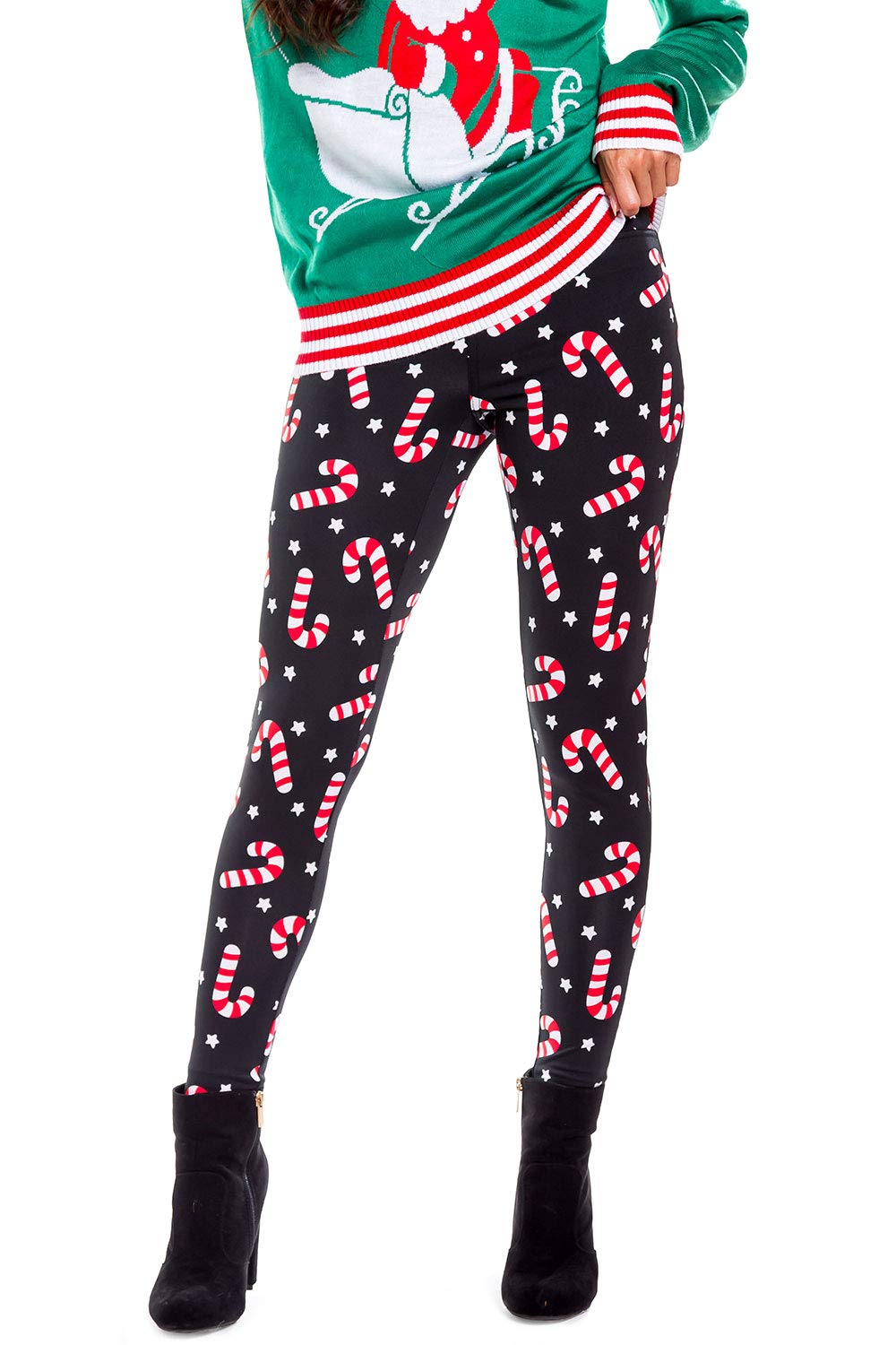 Festive Christmas Leggings for Women - Comfy High & Mid Waist Holiday Pants with Fun Patterns | Perfect for Xmas Parties, Gift Exchange & Winter Celebrations