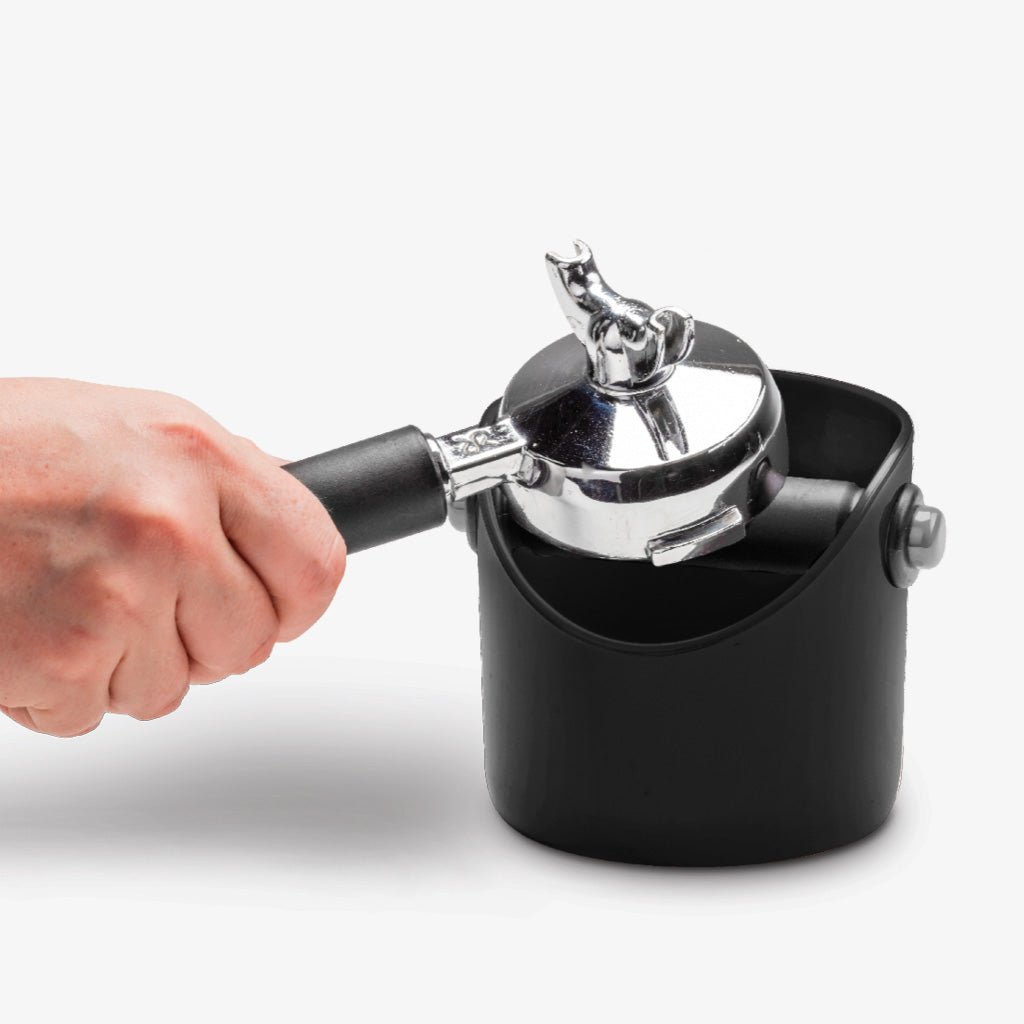 Premium Grindenstein Black Coffee Knock Bin - Durable Stainless Steel Coffee Grounds Container for Espresso Machines - Perfect for Home Baristas & Coffee Shops