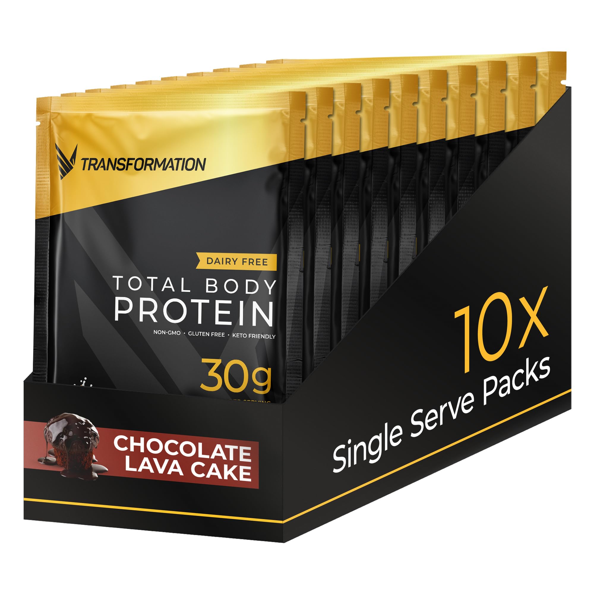 Transformation Protein Super Blend with Egg White, Collagen Peptides & Plant Protein | 15 Billion CFU Probiotics & Digestive Enzymes | Low Carb Keto Protein Shake Powder with MCT Oil for Men & Women | Chocolate Flavor (10 Pack) | Perfect for Post-Workout Recovery & Meal Replacement