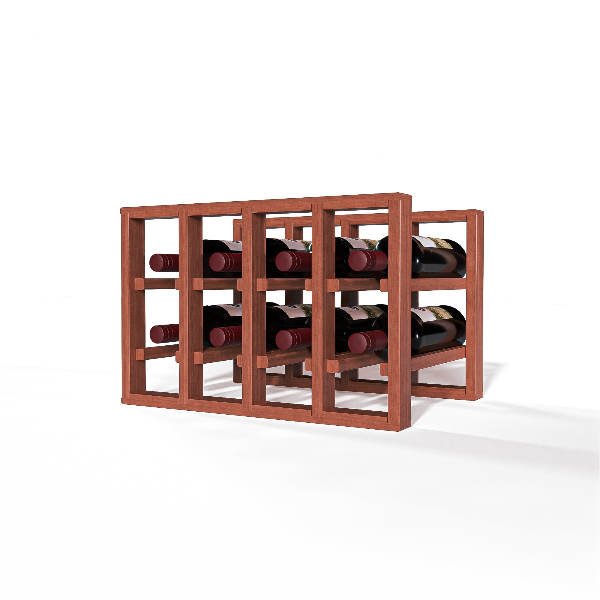 GrandCellar™ 4 Column Full Depth Standard Wine Rack - Holds 12 Bottles | Sturdy Wooden Wine Storage for Home, Restaurant & Wine Cellar | Perfect for Wine Enthusiasts & Collectors