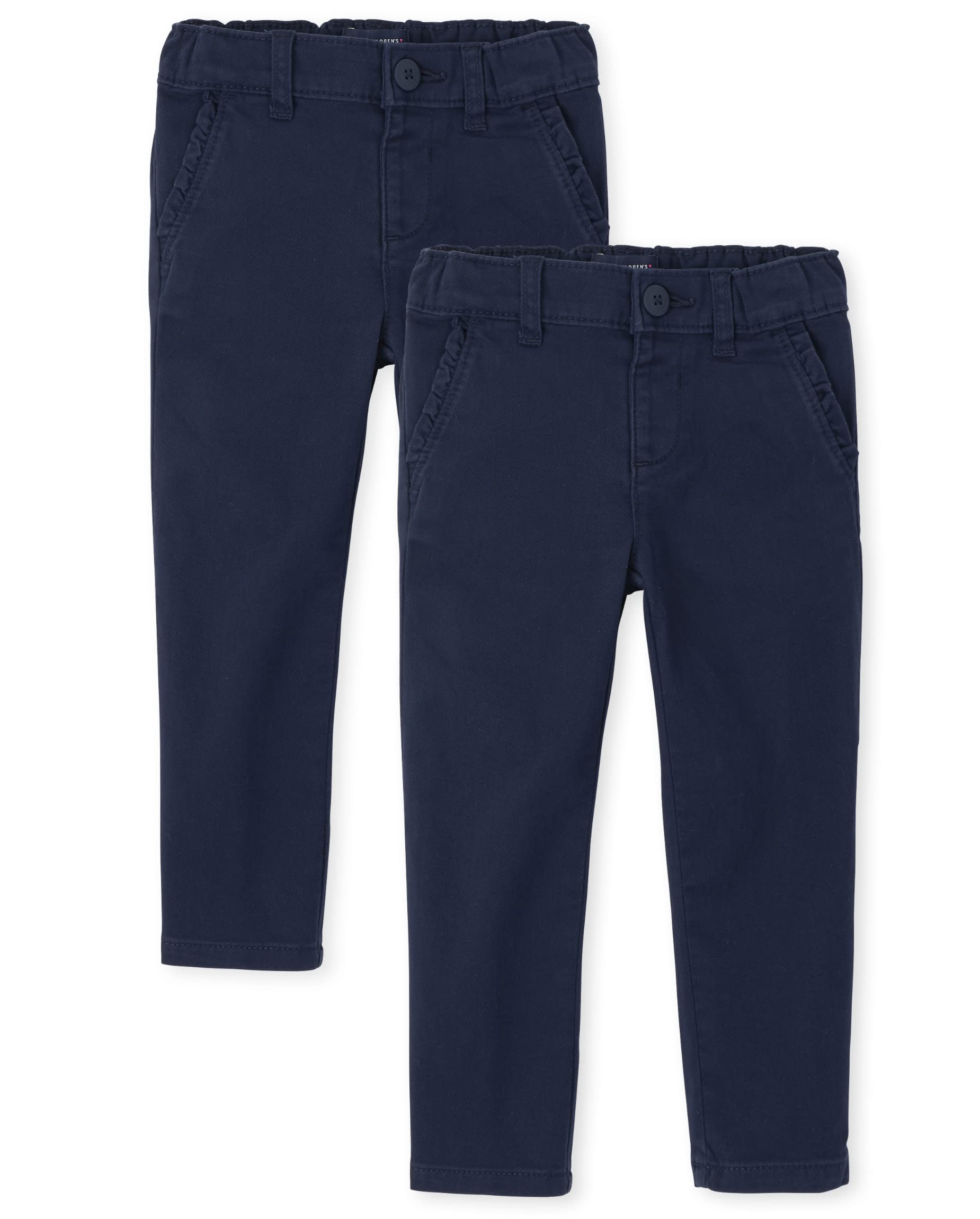 The Children's Place Toddler Girls Skinny Chino Pants - Stretch Comfort Fit Casual Pants for Toddler Girls 2T-5T | Perfect for School, Playdates & Everyday Wear