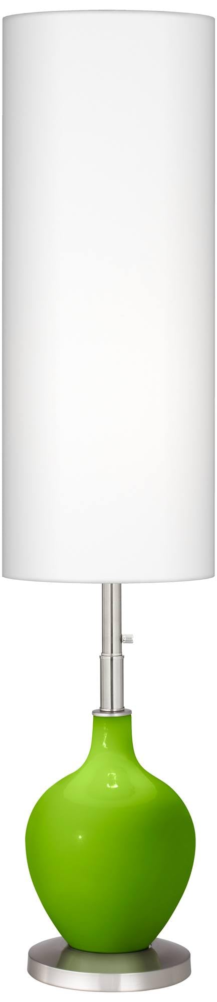 Modern Glass Floor Lamp with Neon Green Shade - 60