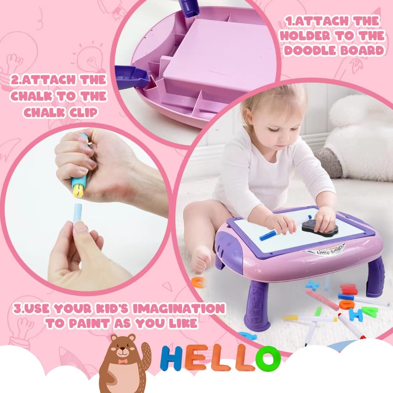 Magnetic Letters and Numbers Learning Toys for 1-2 Year Old Girls | Educational Toddler Toys with Alphabet & Counting | Unicorn Pink Gift for Birthday & Christmas | Perfect for Preschool Learning & Playtime Activities
