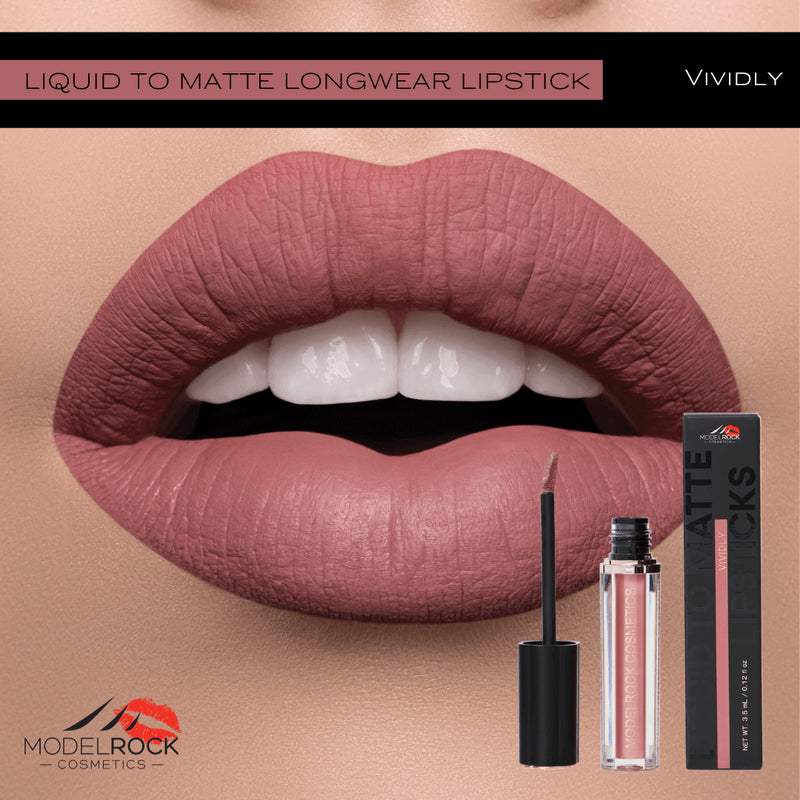 NEW Modelrock Liquid to Matte Lipstick - Long Lasting, Waterproof & Smudge Proof - Perfect for Parties, Weddings & Everyday Wear