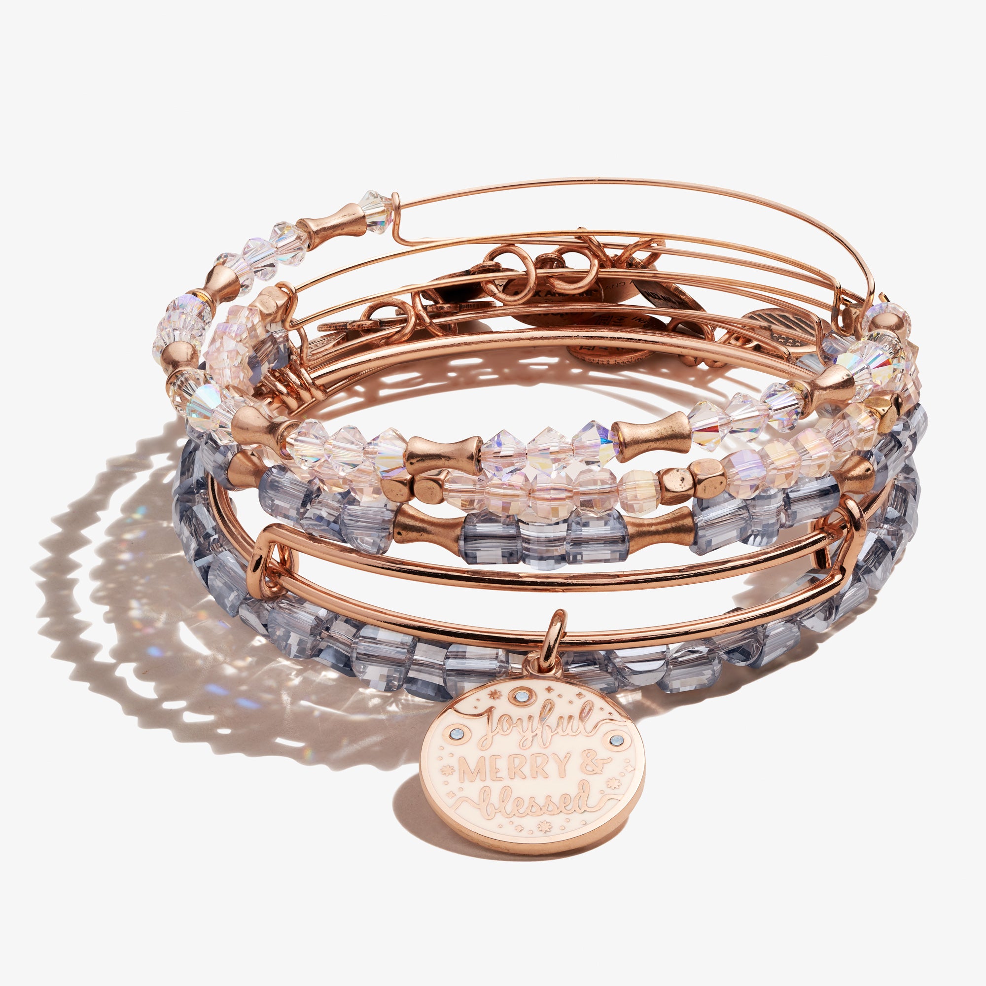 Joyful Merry Blessed Inspirational Bracelets Set of 5 - Christian Jewelry Gifts for Women, Bible Verse Wristbands for Daily Encouragement & Faith