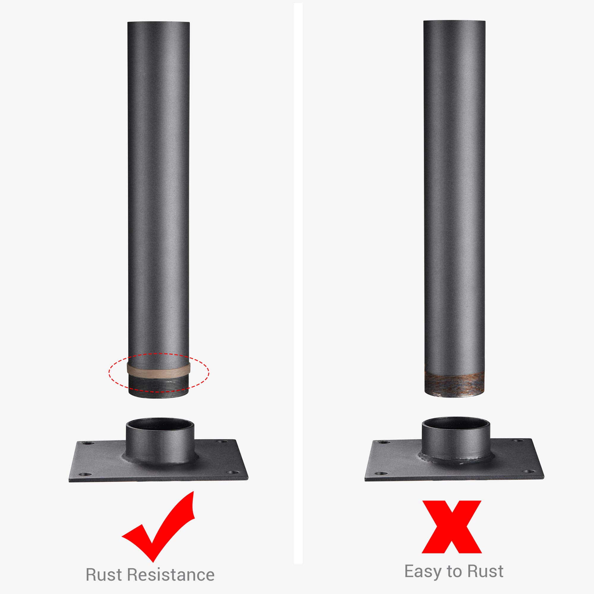 Yescom Heavy Duty Flagpole Base Dock Deck Mount Windsock Holder Umbrella Stand for Outdoor Backyard, Patio, Garden, and Poolside Use - Durable and Weather-Resistant