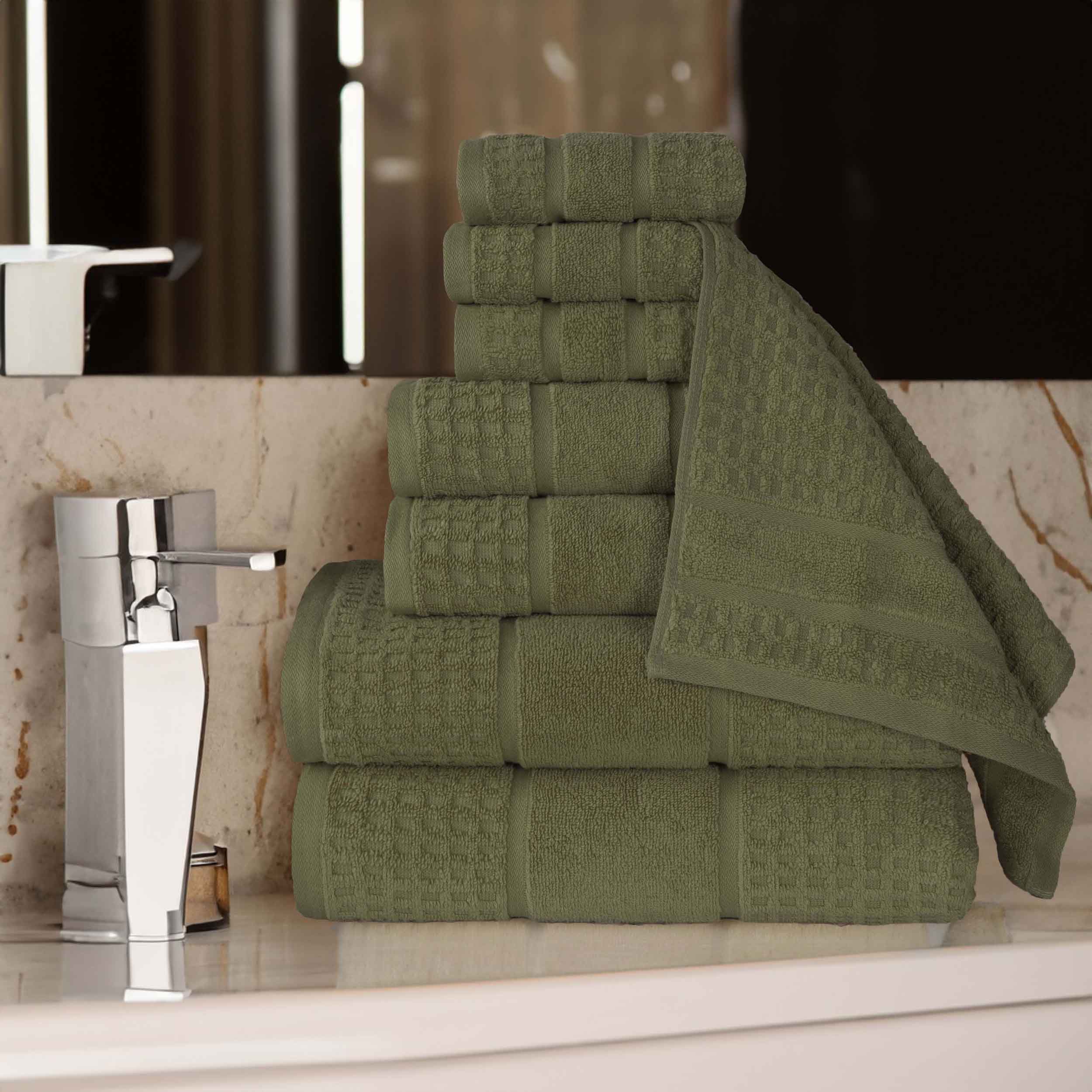 Premium 8-Piece Zero Twist Cotton Waffle Towel Set - Ultra Soft & Highly Absorbent Honeycomb Weave Bath Towels for Spa, Gym & Luxury Home Use