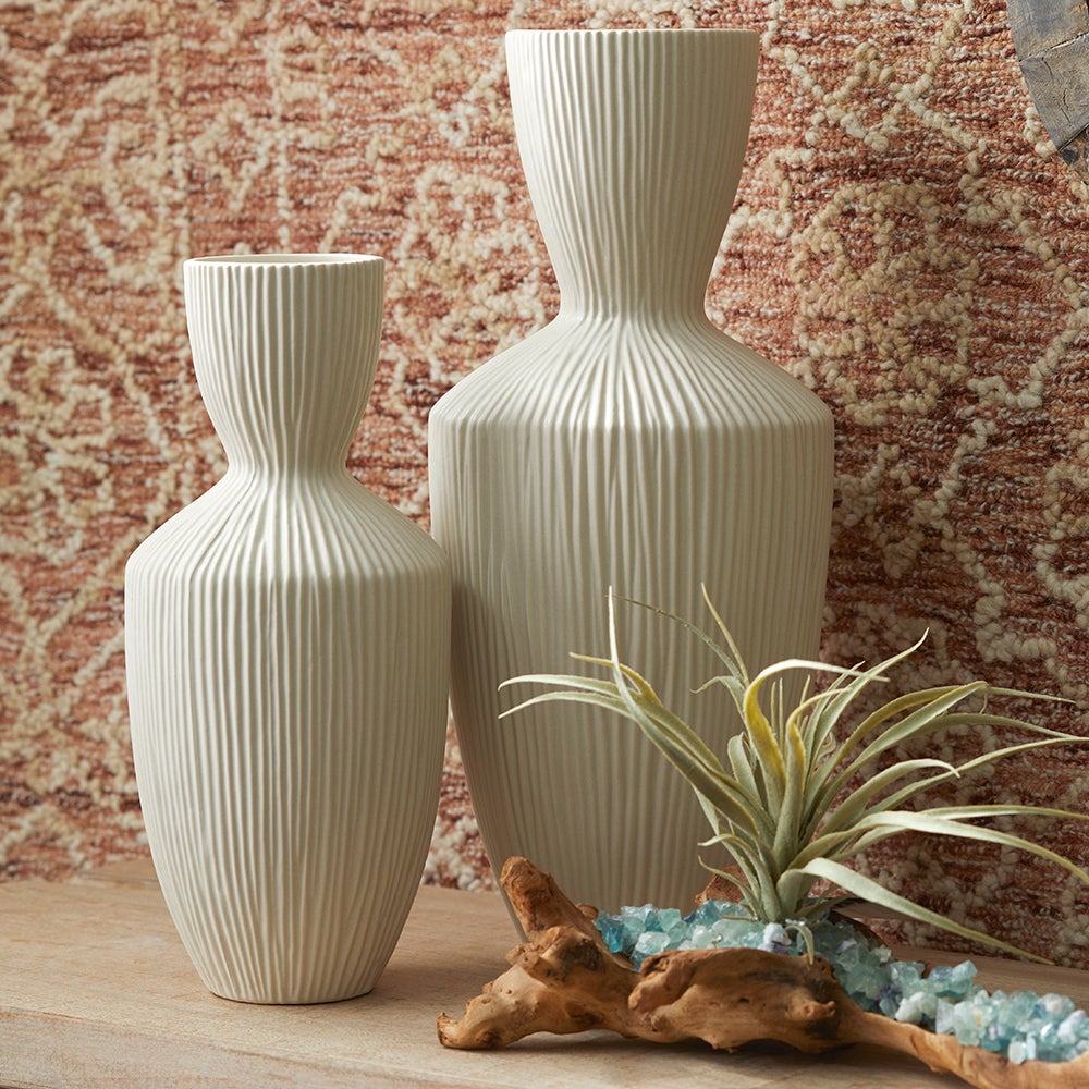 Cyan Design 11209 Bravo Vase - Large White Ceramic Vase for Home Decor, Living Room Centerpiece, Wedding & Event Floral Arrangements