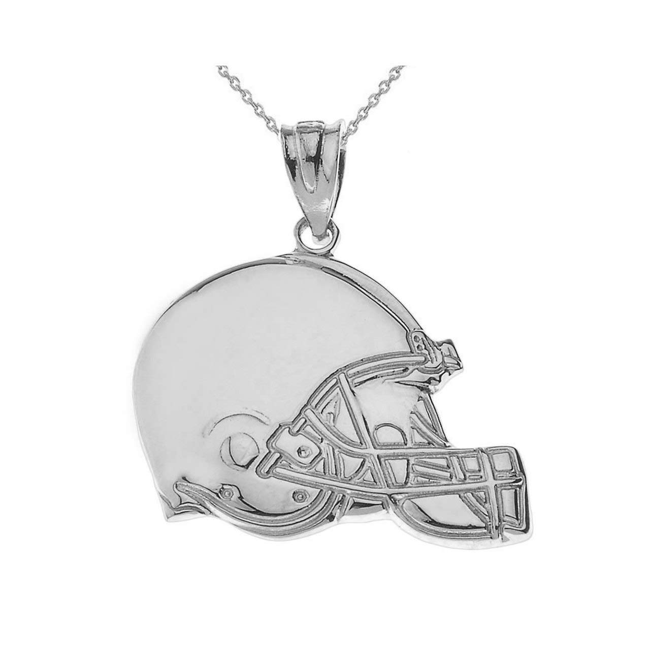 925 Sterling Silver Football Helmet Pendant Necklace for Men & Women - Adjustable Chain 18-24 inch - Perfect Gift for NFL Fans, Players & Coaches - Game Day Jewelry & Sports Fan Accessories
