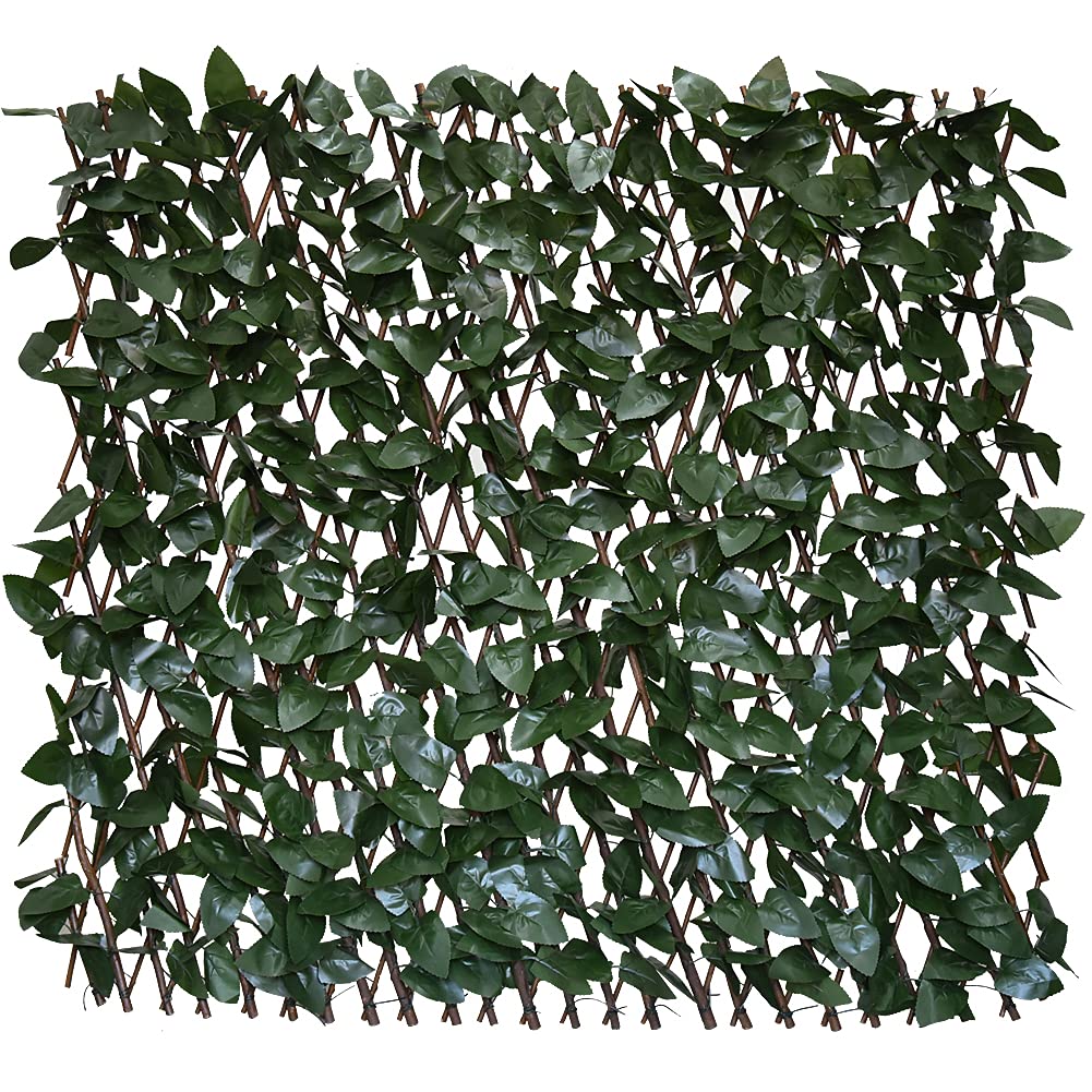 GLANT Expandable Privacy Fence Screen for Balcony, Patio, Deck - Decorative Artificial Ivy Fencing Panel with Single-Sided Leaves (1 Panel, Apple Green) | Outdoor Privacy Solution for Gardens, Yards & Pool Areas