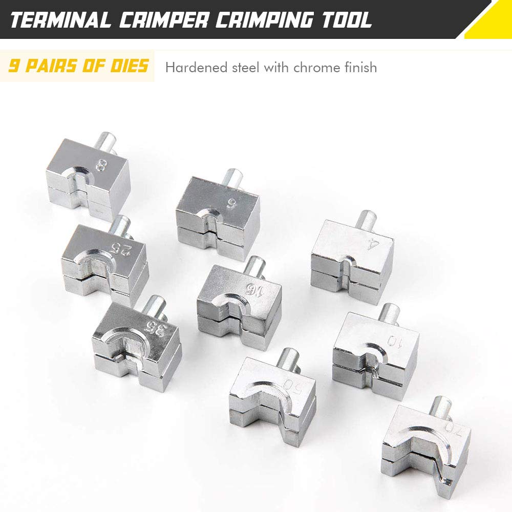10 Ton Hydraulic Hand Crimper Tool Kit - Stainless Steel Cable Railing Crimper for 1/8