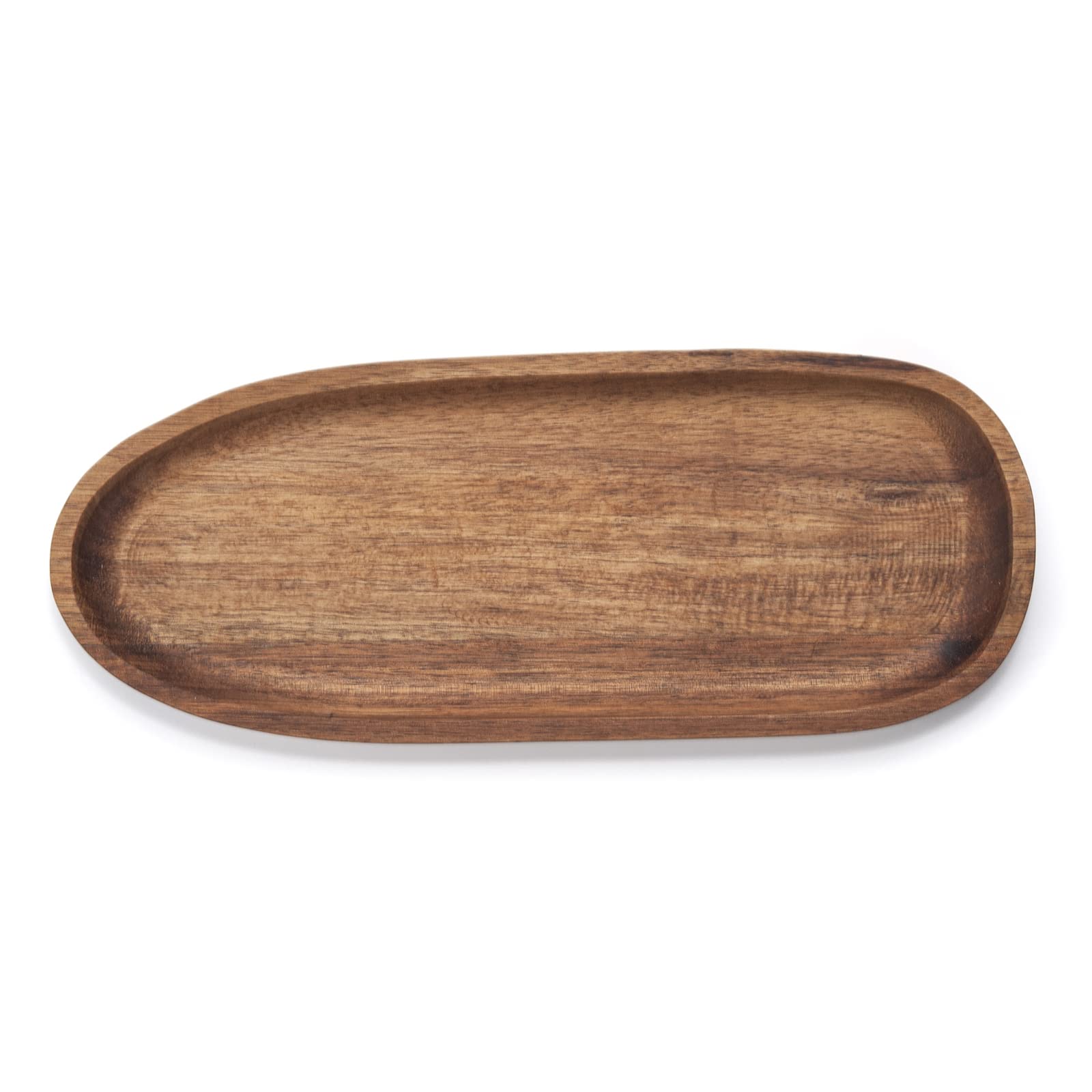 DECRAFTS Acacia Wood Serving Tray - 11.8x4.7x0.8 Inch Wooden Platter for Snacks, Bread, Fruit, Cheese | Rustic Charcuterie Board for Entertaining, Kitchen, Dining Table & Party Serving | Eco-Friendly Wood Cheese Plate for Weddings, Picnics, Home Decor