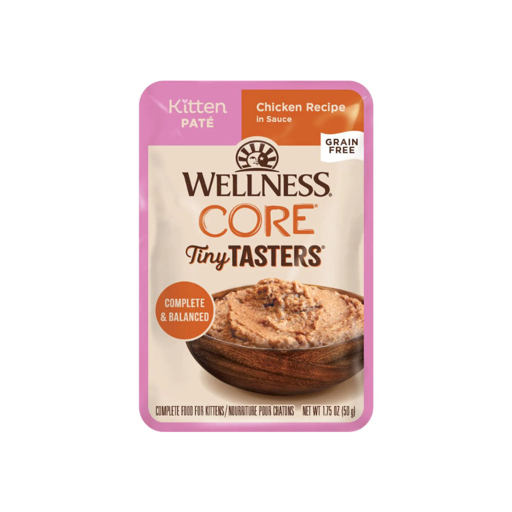 Wellness CORE Tiny Tasters Wet Cat Food - Minced Chicken & Beef, Flaked Tuna & Shrimp, Duck Recipes - Grain-Free, Healthy & Nutritious Cat Food for Kittens & Adult Cats - Perfect for Picky Eaters & Mealtime Variety