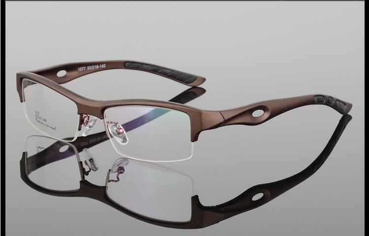 Bclear Square TR90 Semi-Rimless Sports Eyeglasses for Men - Lightweight & Durable Frame for Running, Cycling & Outdoor Activities