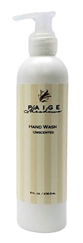 Paige Meadows 8 oz Unscented Hand Soap - Gentle Moisturizing Liquid Hand Wash for Sensitive Skin | Perfect for Bathroom, Kitchen, and Office Use