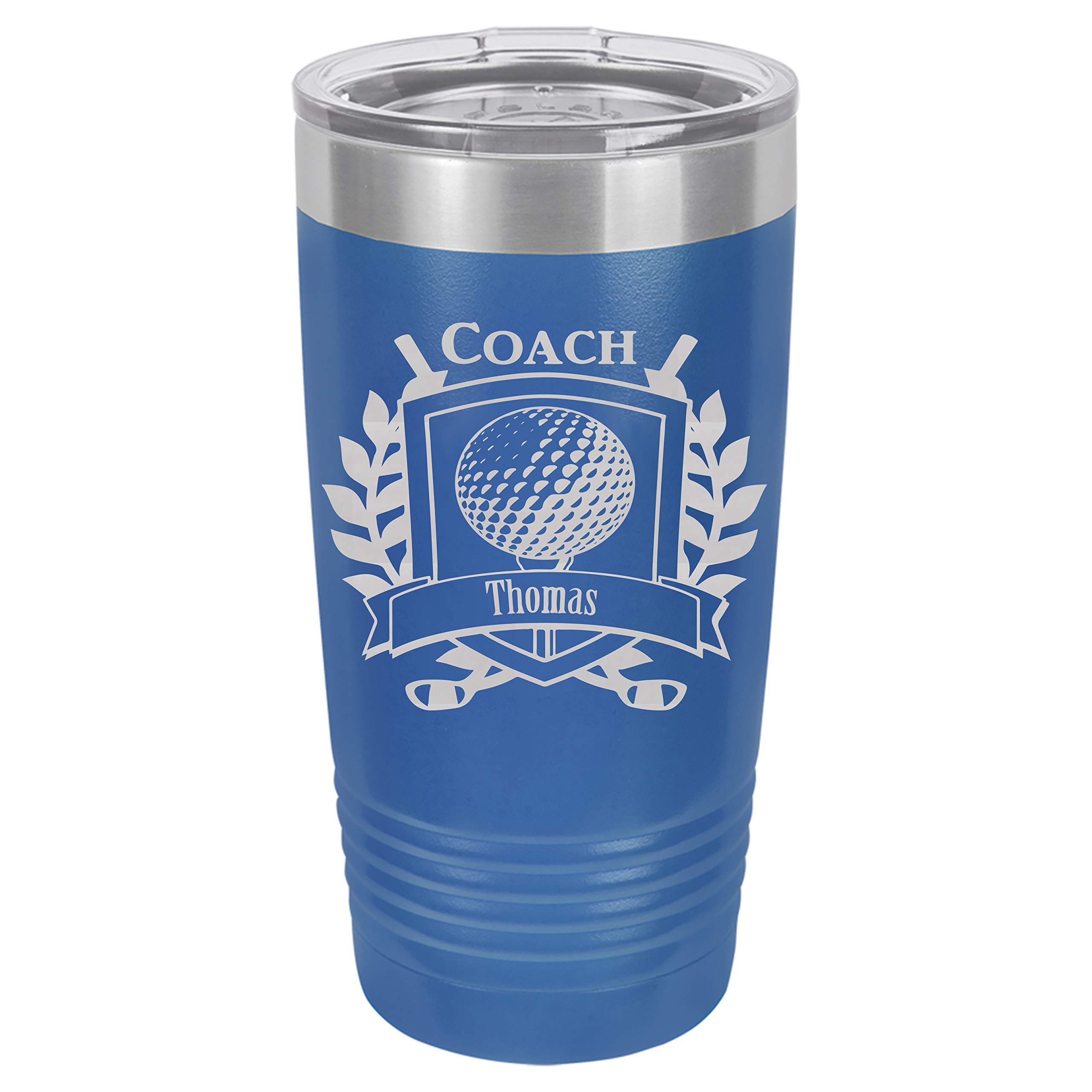 Personalized Golf Coach Tumbler - Custom Engraved Insulated Cup - Perfect Gift for Golf Coaches, Trainers & Enthusiasts - Ideal for Golf Tournaments, Training Sessions & Office Use