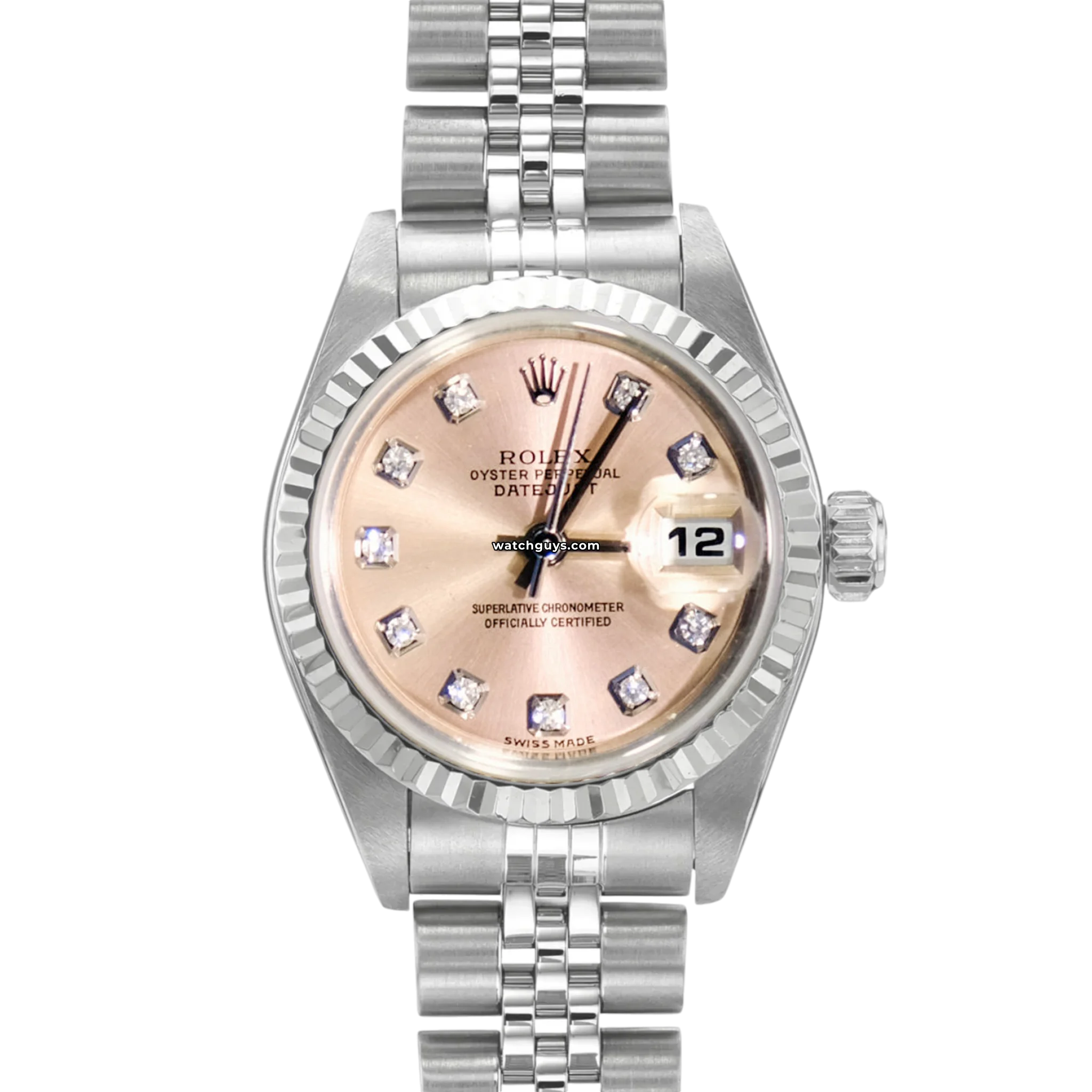 Authentic Rolex Datejust 79174 Women's Watch - Pink Salmon Dial with Diamond Markers | Luxury Dress Watch for Business & Formal Occasions