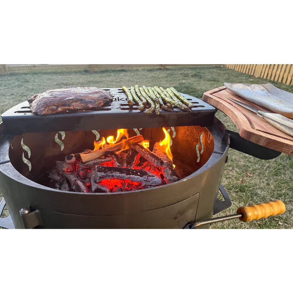 Nuke Malevo Portable Cowboy Grill - Compact & Lightweight Charcoal BBQ for Camping, Backyard, Tailgating & Outdoor Cooking Adventures