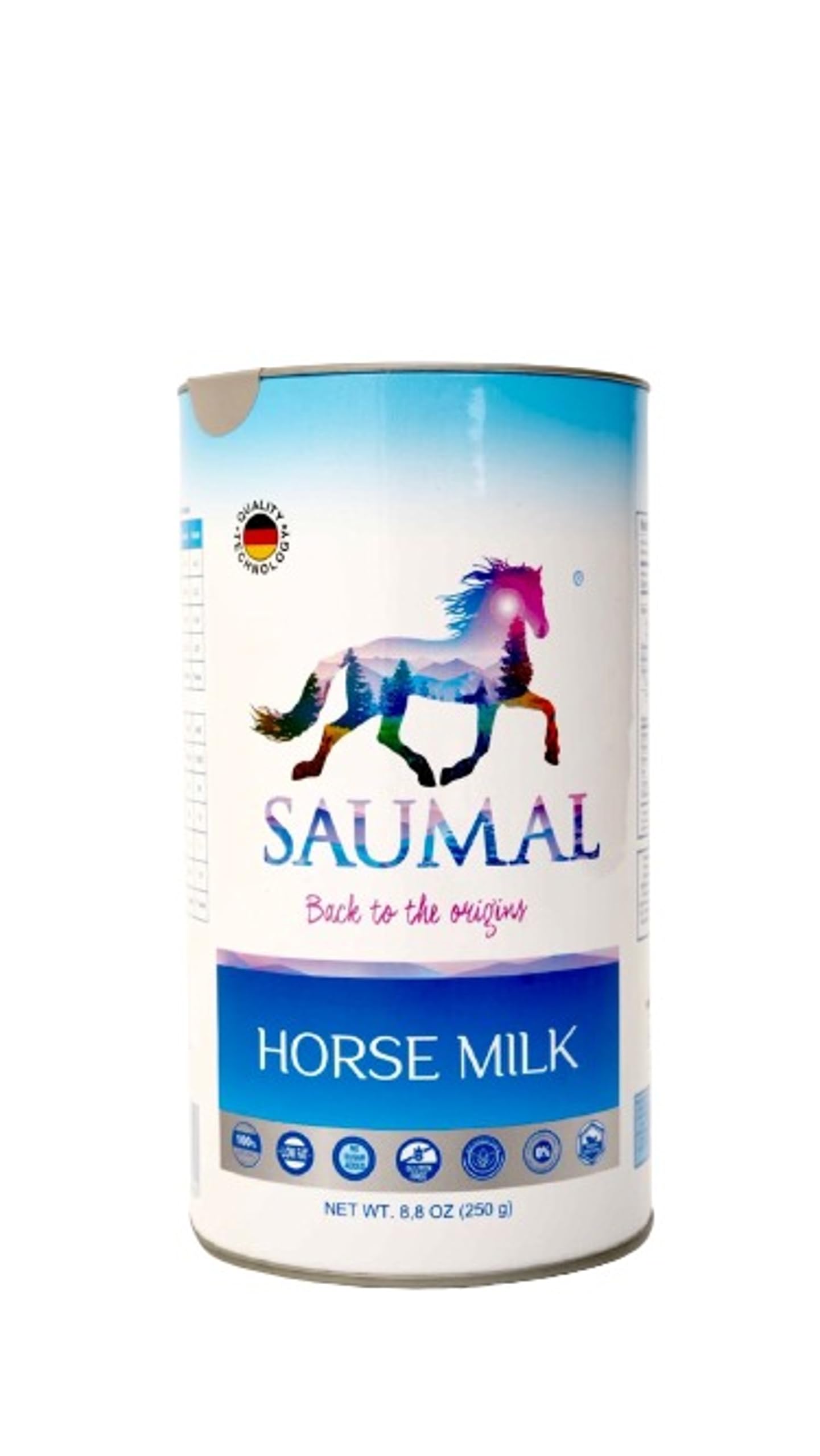 Saumal Pure Horse Milk Powder 250g - 100% Natural Freeze-Dried Whole Milk Powder | Rich in Vitamins, Whey Protein & Nutrients | Halal Certified | Great Alternative to Cow, Goat, Camel, Buffalo & Donkey Milk | Perfect for Lactose Intolerance, Immune Support & Natural Nutrition | Ideal for Smoothies, Baking & Healthy Recipes