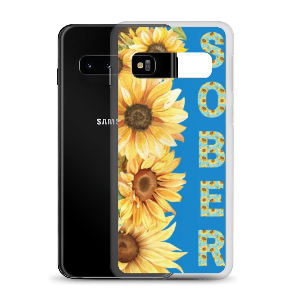 SOBER Sunflower Samsung Phone Case - Elegant Chinoiserie Floral Design Clear Protective Cover for Galaxy S21/S22/S23 - Perfect for Daily Use & Gift Giving