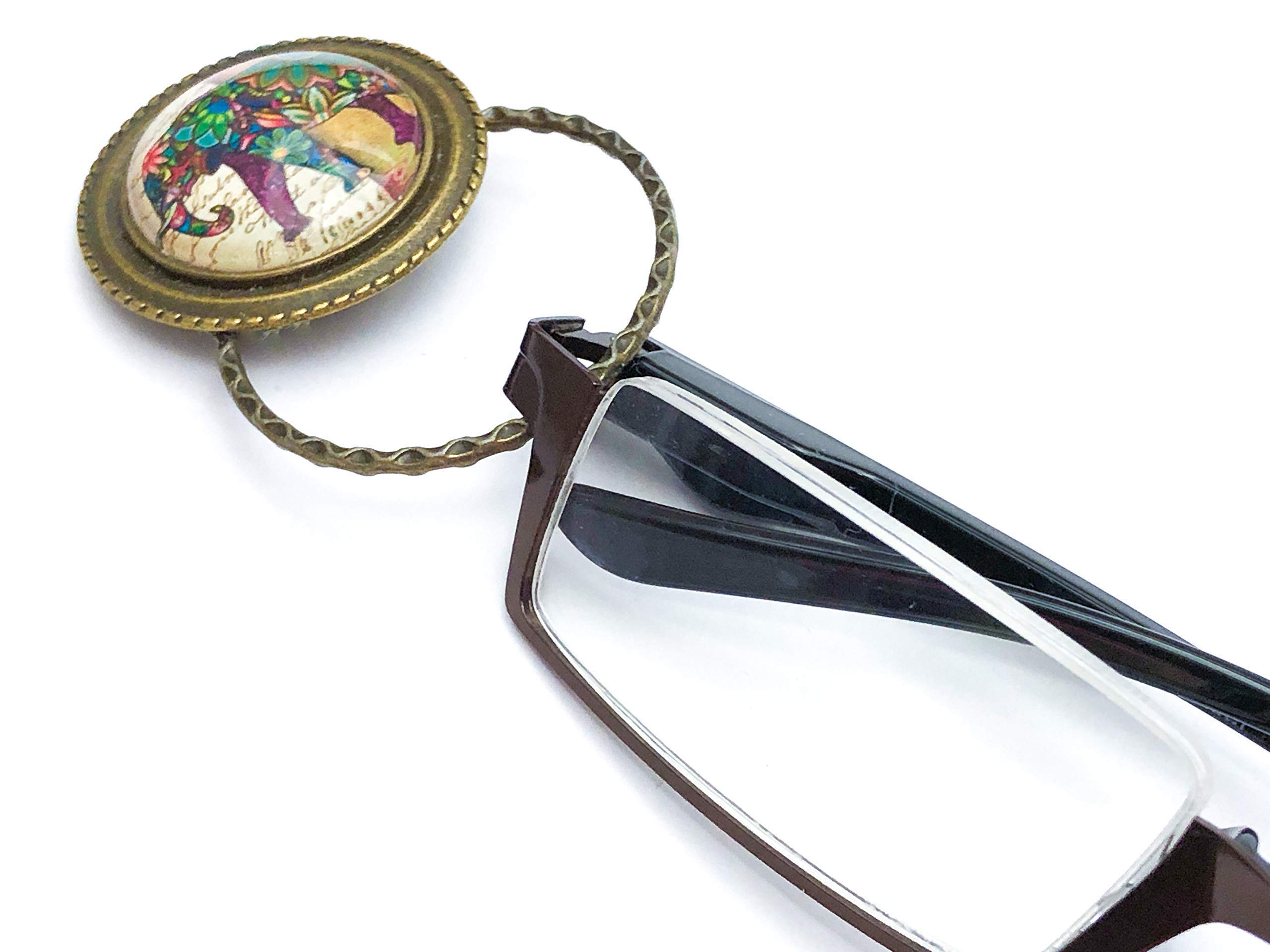Bohemian Elephant Glasses Holder & ID Badge for Women - Stylish Eyewear & Accessory Organizer for Office, Home, and Travel