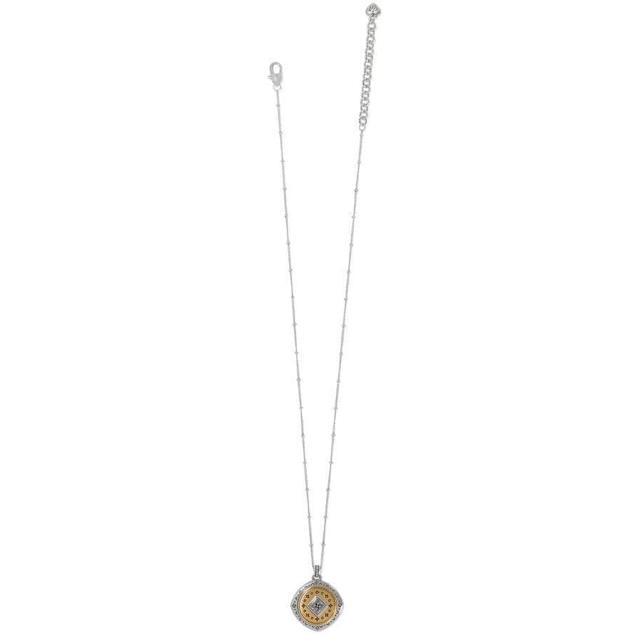 Elegant Mosaic Two-Tone Pendant Necklace for Women - Gold & Silver Layered Statement Jewelry - Perfect for Parties, Weddings & Everyday Wear