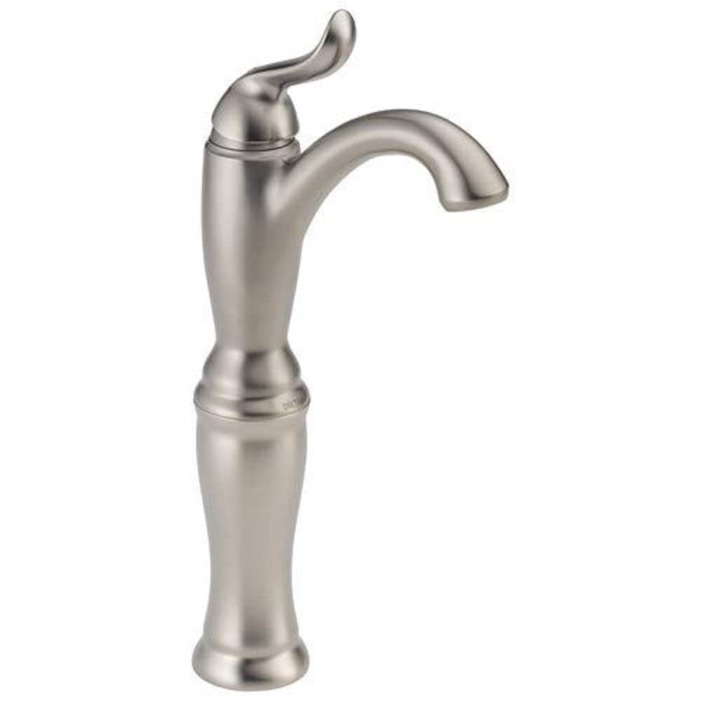 Delta Linden Vessel Sink Faucet - Single Hole Bathroom Faucet in Brushed Nickel with Diamond Seal Technology - Single Handle Modern Bathroom Sink Faucet for Vessel Sinks, Countertops and Vanities - Durable Stainless Steel Construction (Model 794-SS-DST)