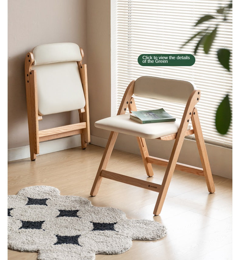 Solid Oak Wood Modern Folding Table - Space-Saving Dining & Work Desk for Small Apartments, Outdoor Picnics & Home Office