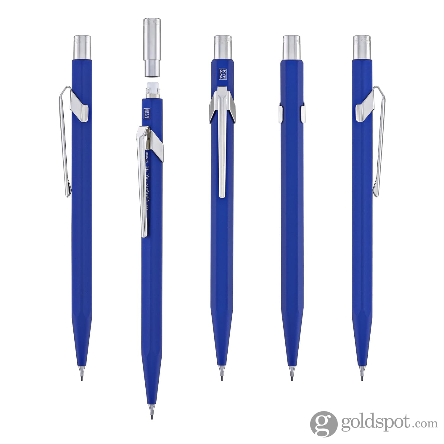 Premium Caran d'Ache 849 COLORMAT X 0.7mm Mechanical Pencil - Blue | Fine Writing & Sketching for Artists, Professionals & Students