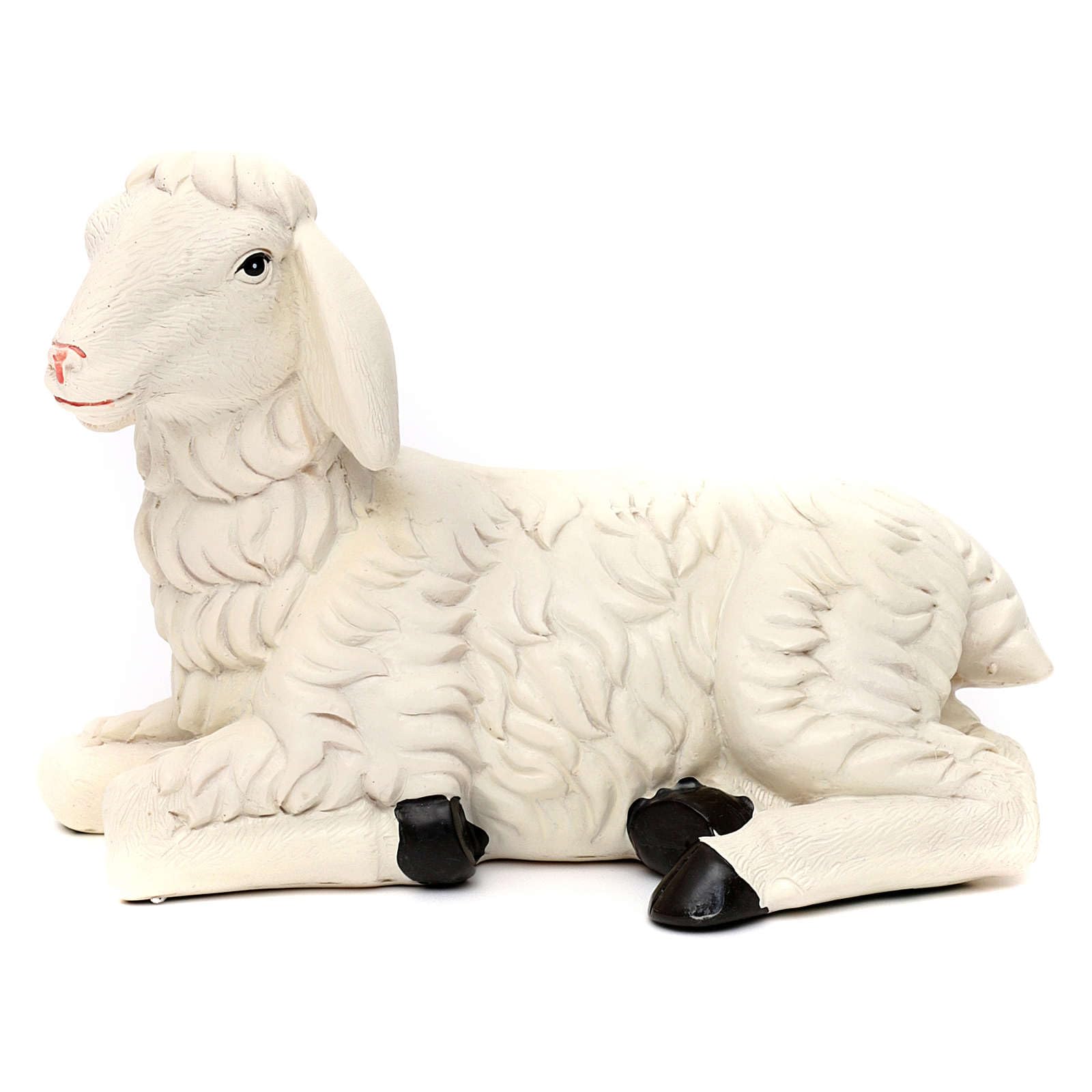 Nativity Scene Figurines - Set of 3 Realistic Resin Sheep & Ram Figures (35-40cm) for Christmas Crib Display, Home Decor & Holiday Tabletop Decorations