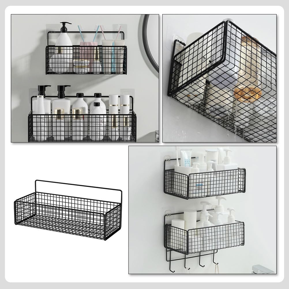 Ciieeo 2-Pack Stainless Steel Wall Mounted Shower Organizer - Rustproof Metal Bathroom Storage Basket & Hanging Shelf for Shampoo, Soap, Makeup | Perfect for Small Bathrooms, Showers & Vanity Organization