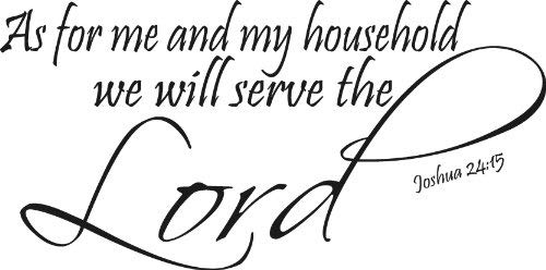 Joshua 24:15 Bible Verse Wall Decal - Black 11x22
