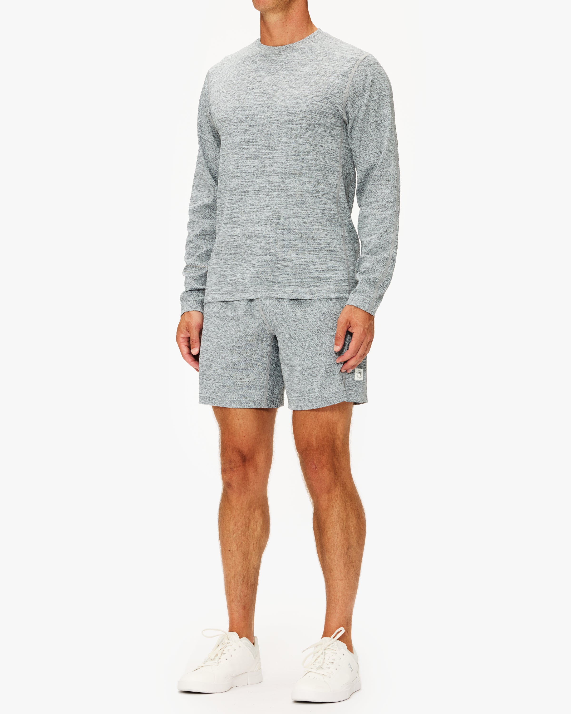Reigning Champ Solotex Mesh Tiebreak Long Sleeve Shirt - Men's Athletic Performance Top for Tennis & Training - Breathable & Durable Workout Apparel