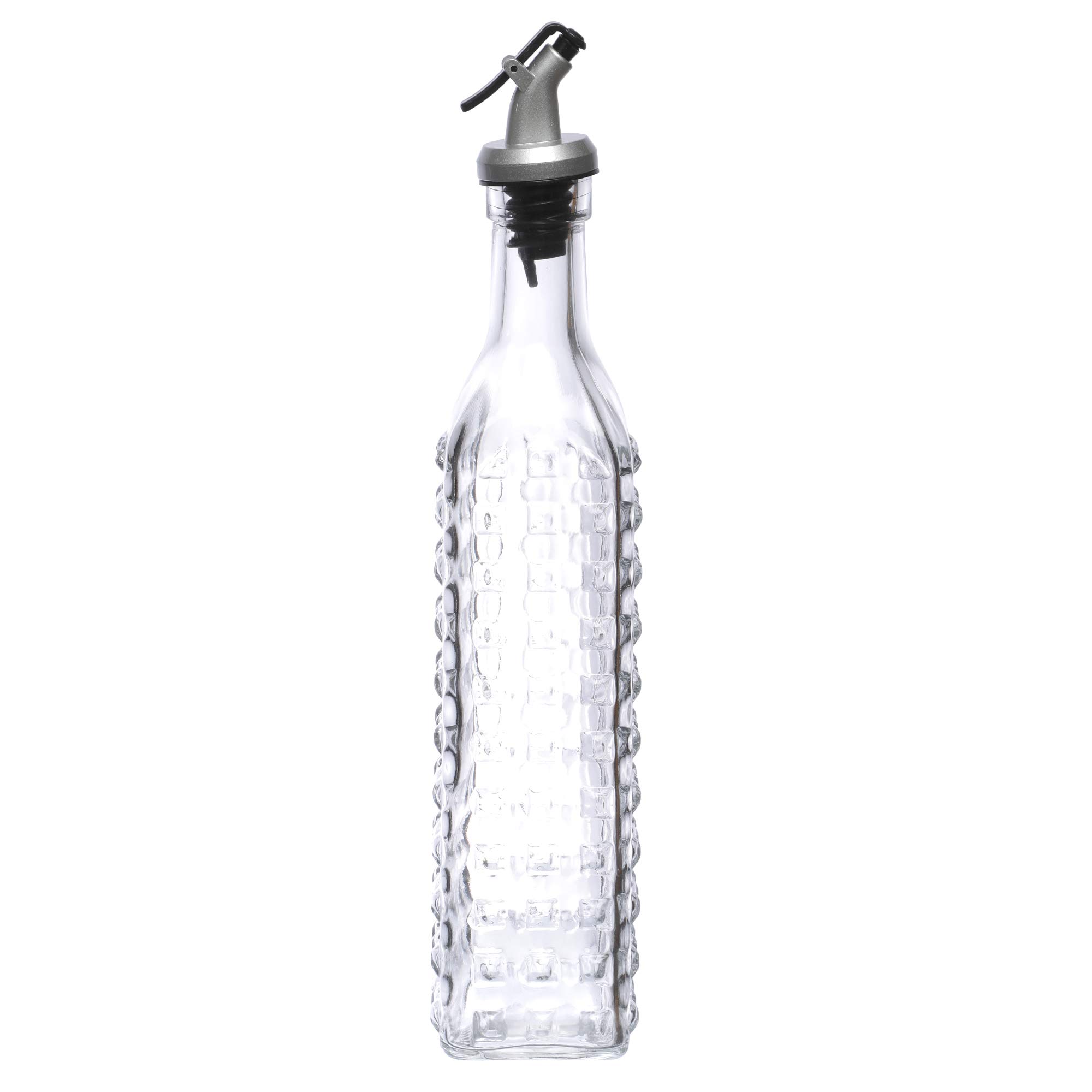 Premium Glass Oil Dispenser with Drip-Free Spout - 500ml Clear Olive Oil Bottle for Kitchen, Salad Dressing & Cooking - Elegant Transparent Design for Countertop & Dining Table