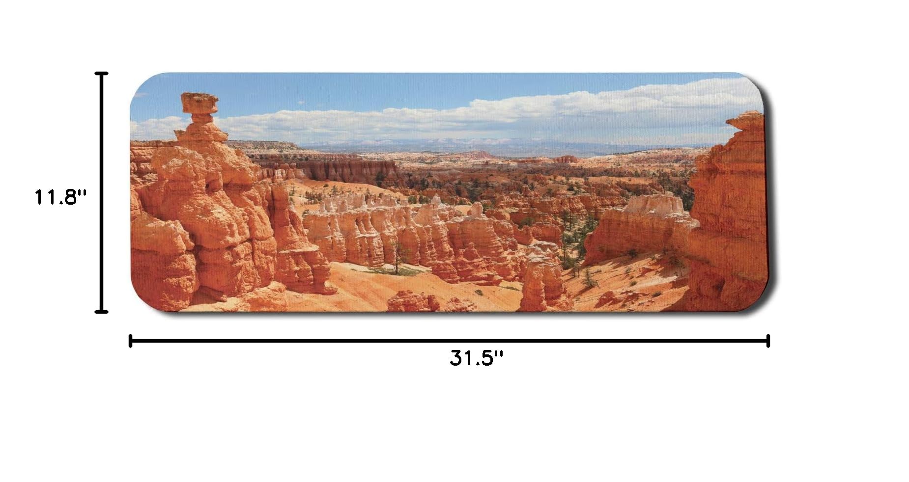 Lunarable National Park Computer Mouse Pad - Arches & Bryce Canyon Utah Scenic Sunset Point Design, Non-Slip Rubber Base, Extra Large 31