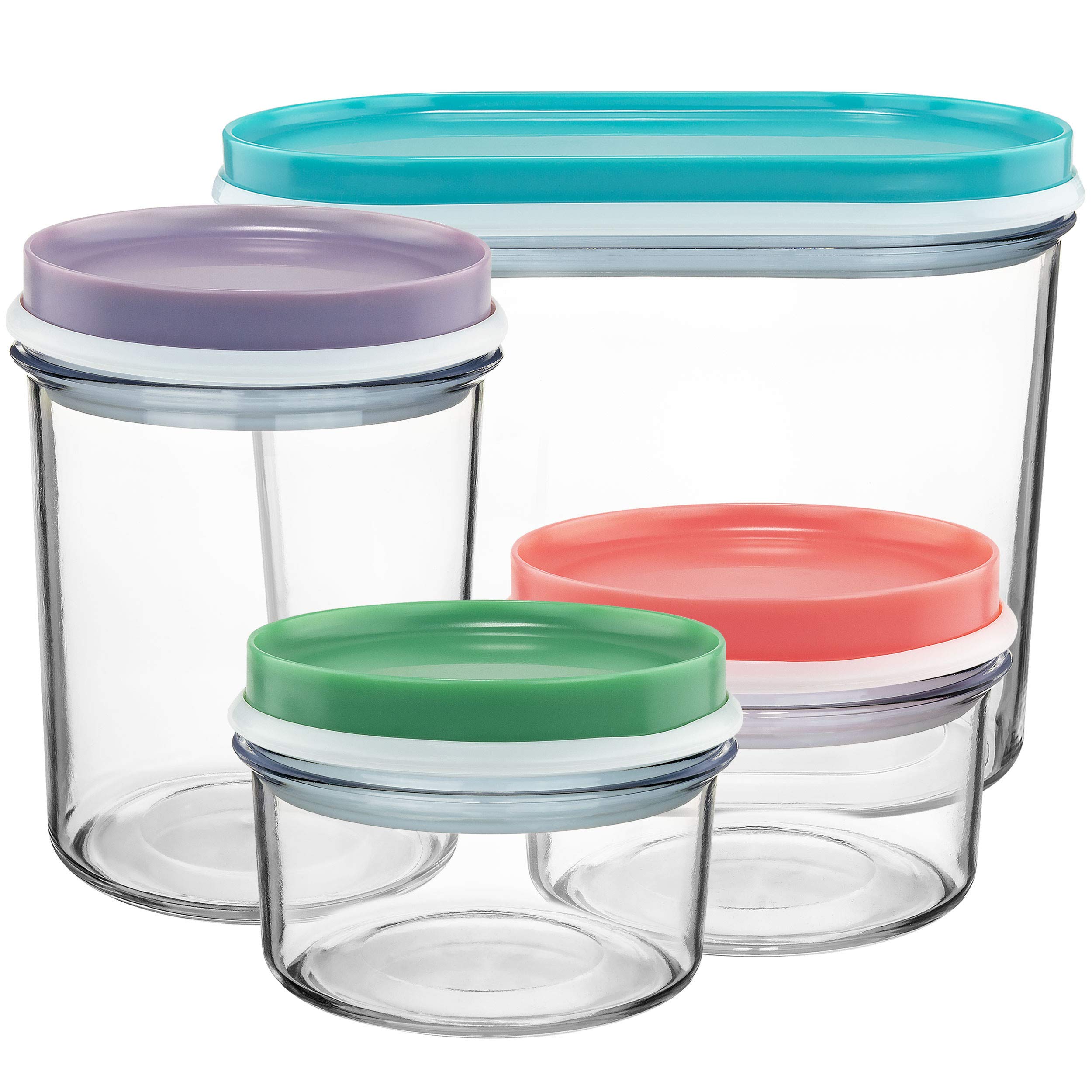 Nestable Stackable Food Storage Containers Set of 4 - BPA-Free Plastic Pantry Organizers for Flour, Sugar, Rice & Dry Goods | Space-Saving Kitchen Storage Solution for Home & Restaurant Use
