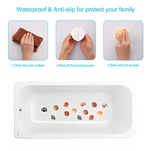 24-Pack Non-Slip Bathtub Stickers for Kids & Adults - Anti-Slip Shower Safety Stickers with Strong Adhesive - Waterproof Bath Mat Alternative for Shower Floors, Bathtubs & Pool Decks - Perfect for Family Bathroom Safety and Wet Surface Protection