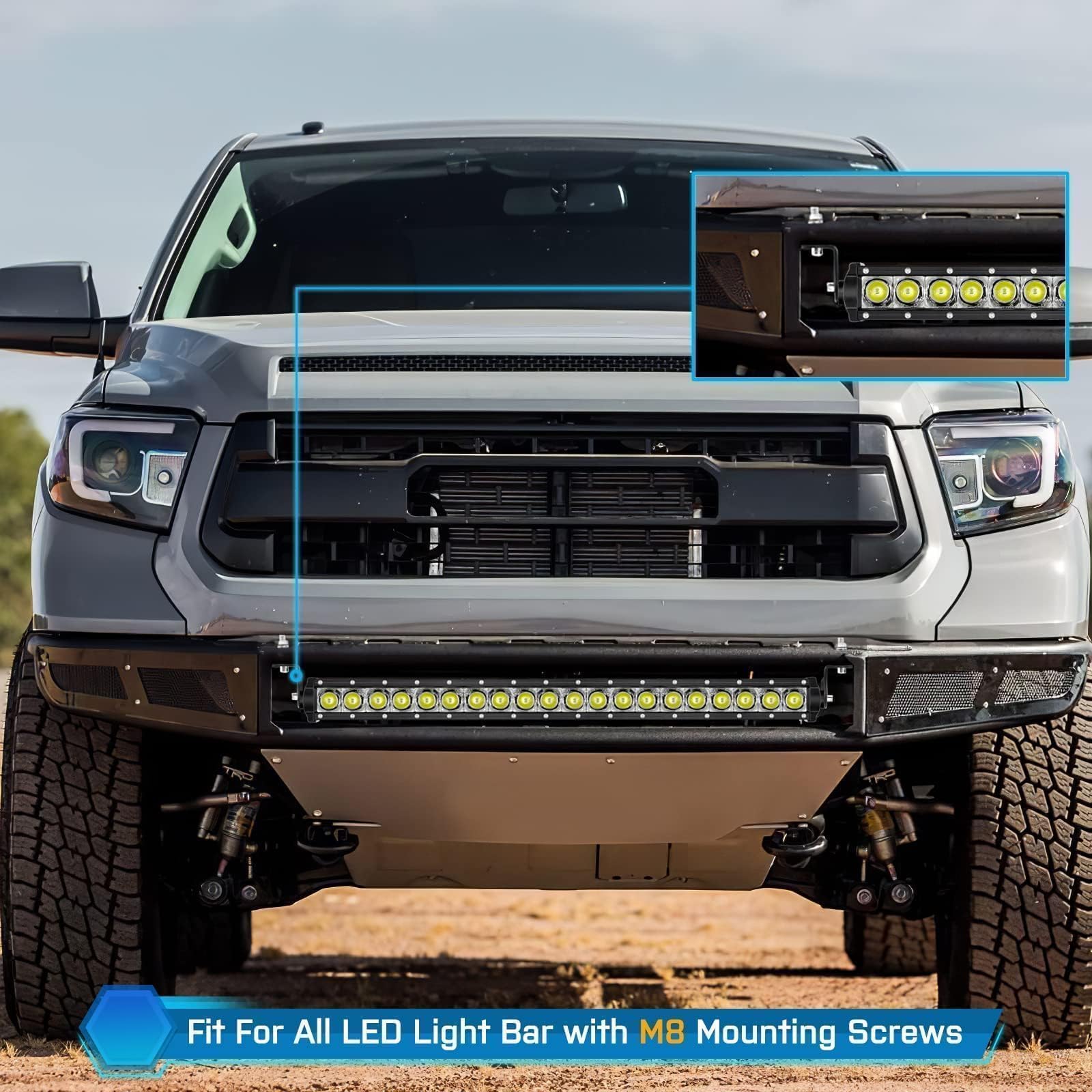 2 Pack Universal LED Light Bar Brackets - Heavy Duty Mounting Kit for Straight & Curved Light Bars - Fits Trucks, Pickups, ATV & UTV - Off-Road, Camping & Emergency Lighting Accessories