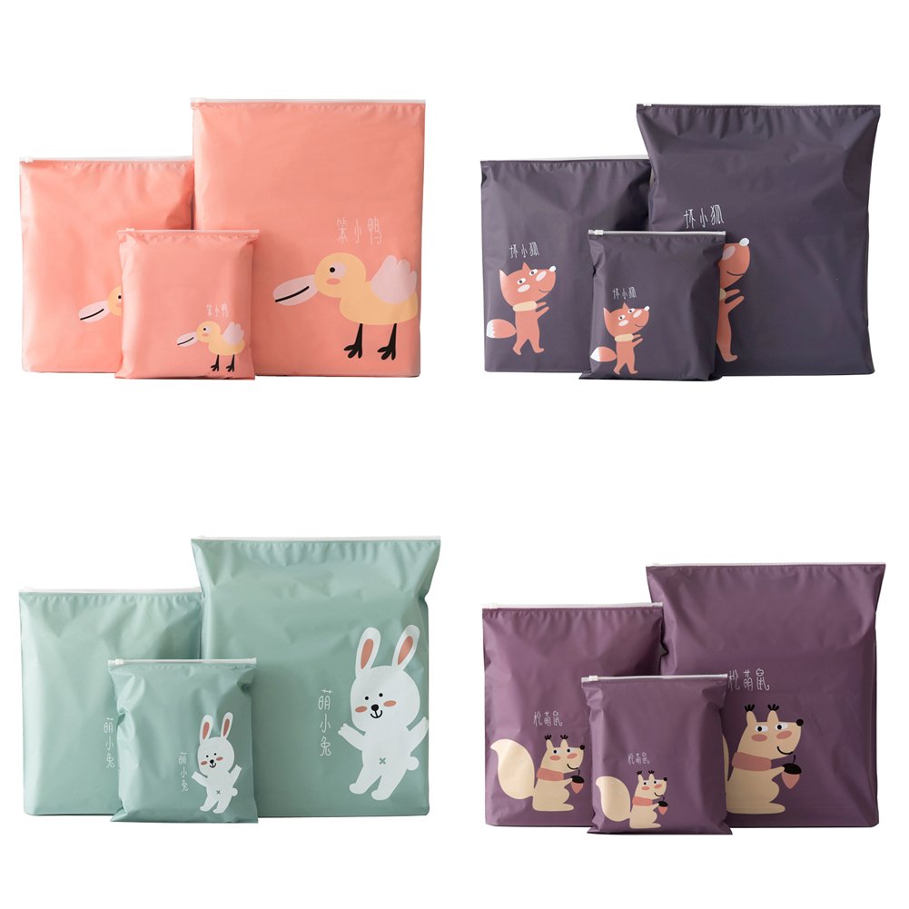 Waterproof Rolling Packing Bags for Travel - Space Saving Luggage Storage Organizers (Set of 6, Duck Pattern) - Perfect for Vacations, Business Trips & Closet Organization