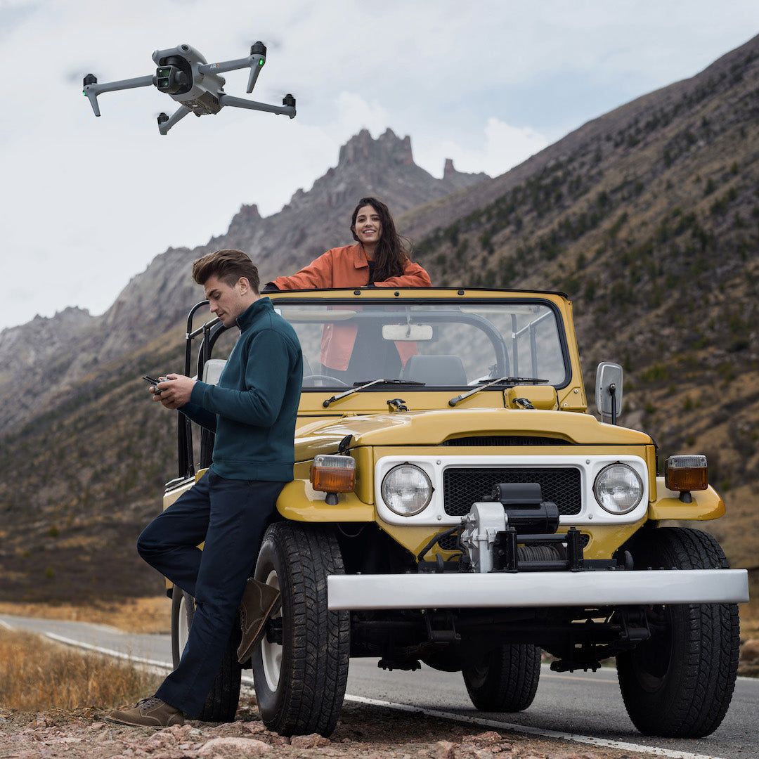 DJI Air 3 Fly More Combo with DJI RC-N2 Remote Controller - 4K Dual Camera Drone with 46-Min Flight Time, Omnidirectional Obstacle Sensing - Perfect for Aerial Photography, Travel Vlogging & Outdoor Adventures