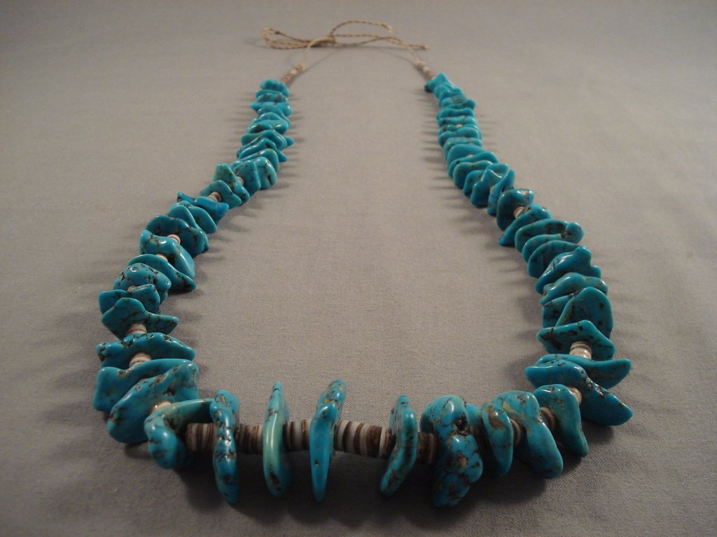 Authentic Vintage Navajo Native American Turquoise Nugget Heishi Necklace - 109 Grams Handmade Jewelry for Women - Perfect for Boho, Southwest & Festival Fashion