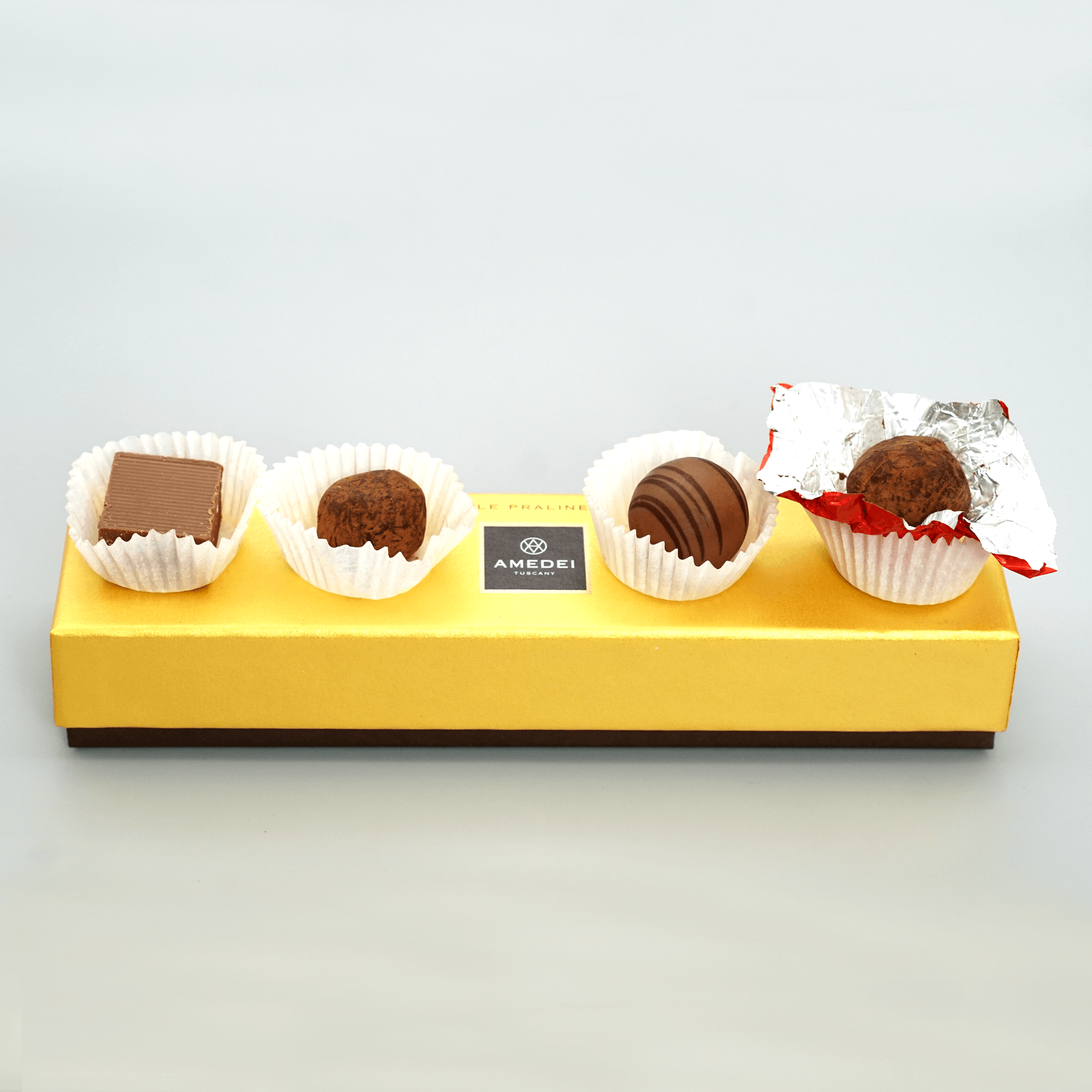 Amedei Assorted Pralines Gold Box - Premium Italian Chocolate Gift Set (5 Pieces) - Perfect for Holidays, Birthdays & Gourmet Gifting
