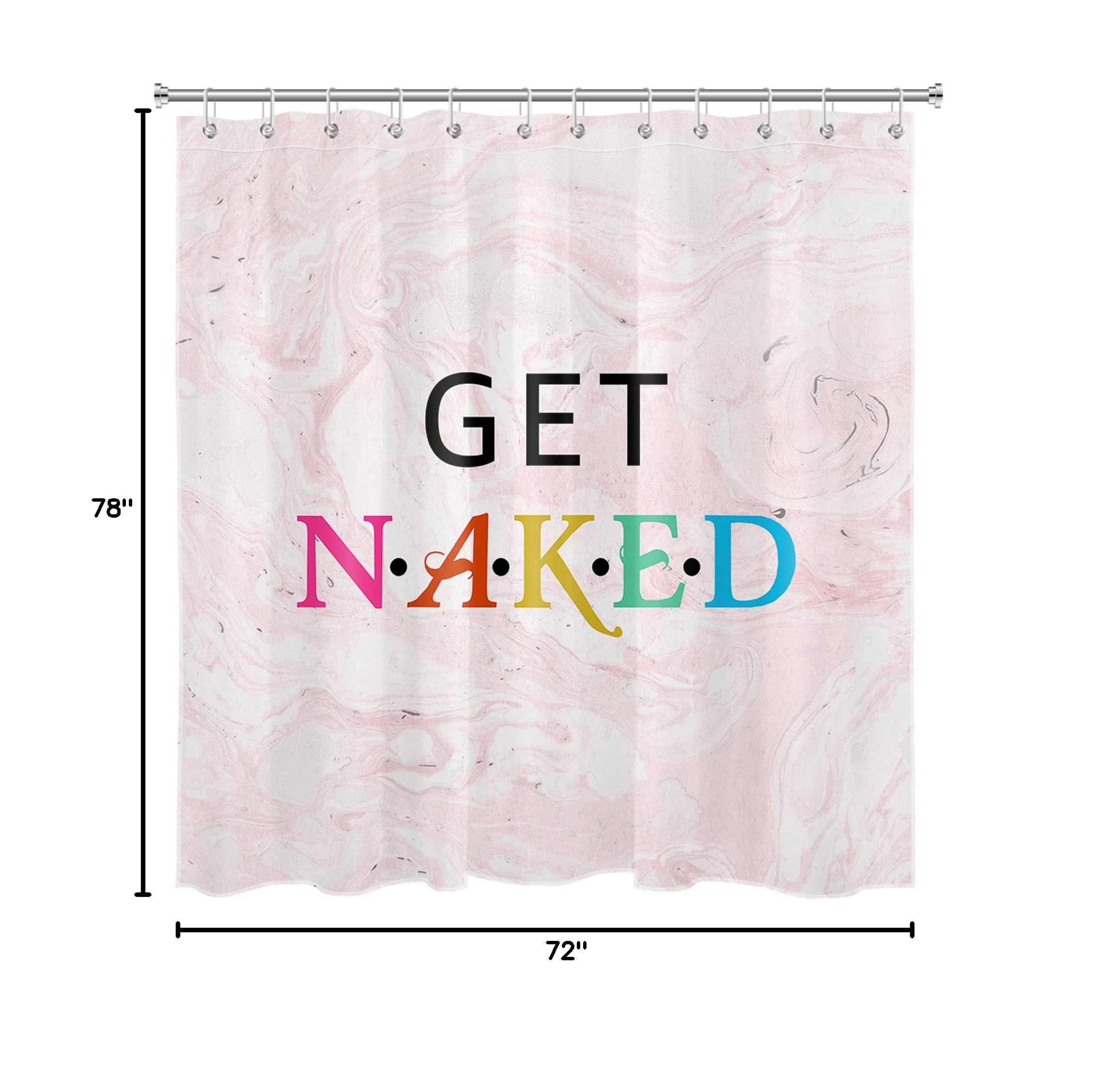 HVEST Pink Abstract Marble Shower Curtain - 72x78 Inch Waterproof Polyester Bathroom Decor with Hooks, Minimalist Modern Bath Accessories for Stylish Home & Spa Experience