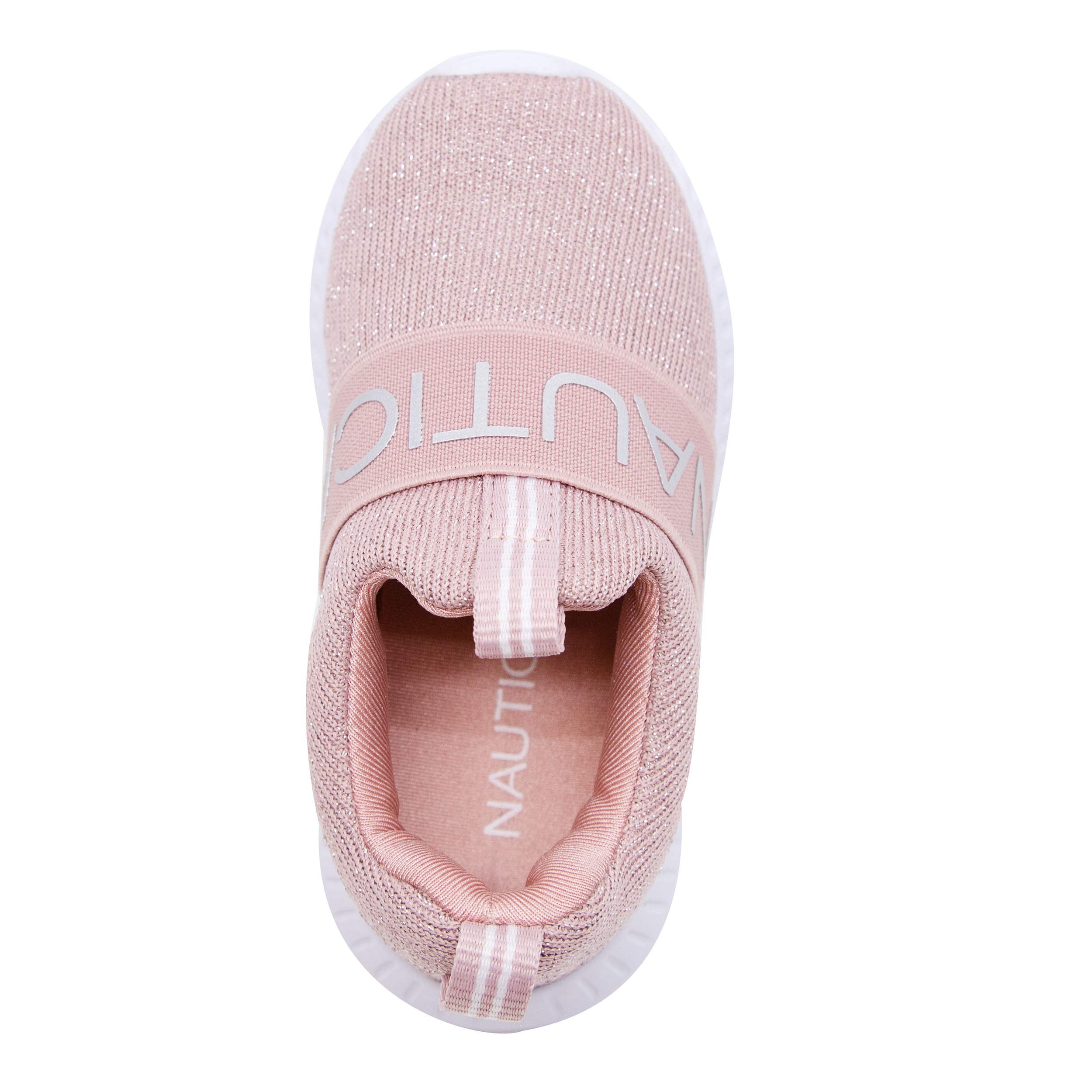Nautica Girls' Slip-On Sneakers - Lightweight Athletic Running Shoes for Toddlers & Kids - Perfect for Walking, Running, Tennis & Sports - Comfortable Casual Wear for School & Playtime